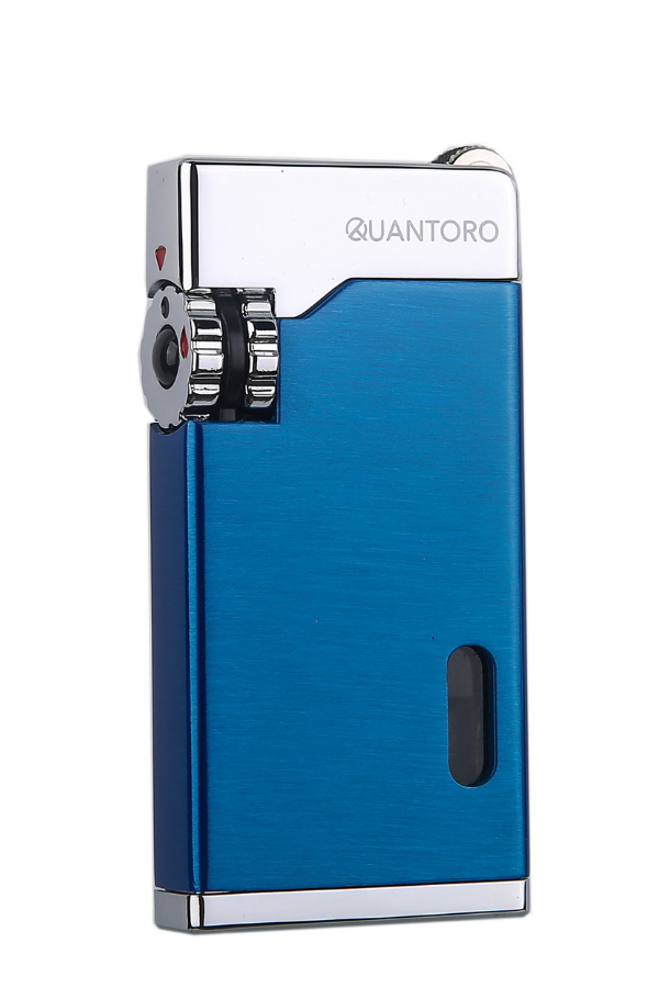 Quantoro Çift Torch Pürmüz Mavi Metal Puro Çakmağı