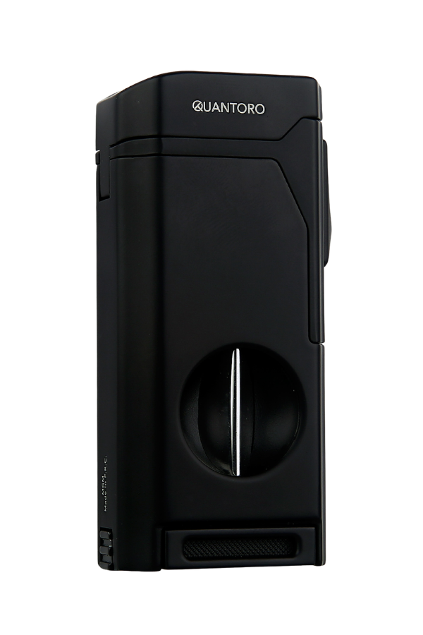 Quantoro Dört Torch Pürmüz V-Kesici/Delicili Siyah Metal Puro Çakmağı