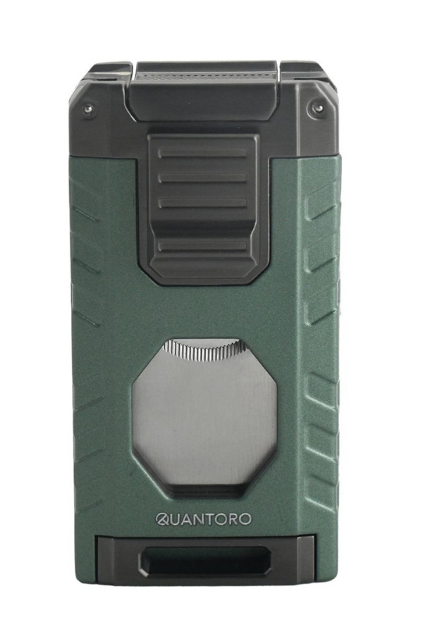 Quantoro Üç Torch Pürmüz Easy S/İğneli/Delicili Yeşil Metal Puro Çakmağı