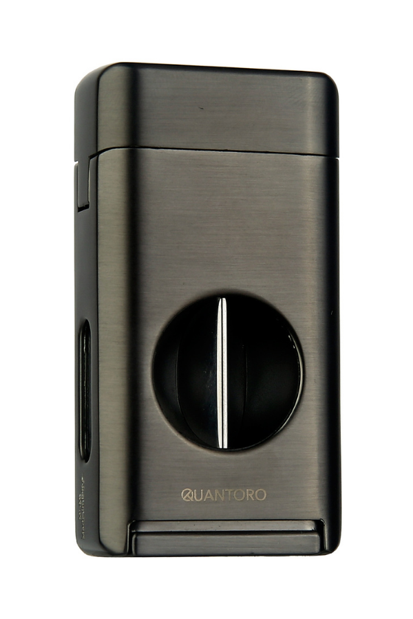 Quantoro Üç Torch V Kesicili Gunmetal Metal Puro Çakmağı