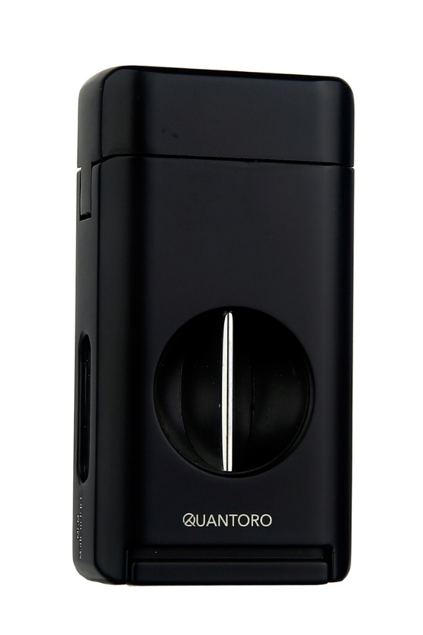 Quantoro Üç Torch V Kesicili Siyah Metal Puro Çakmağı