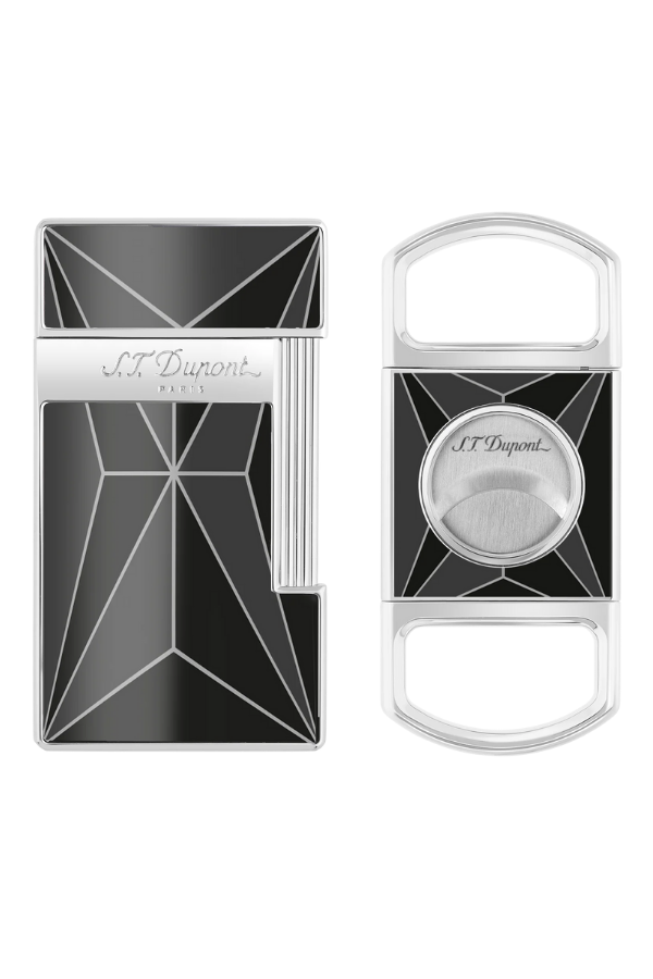 S.T. Dupont Slimmy Fire x Black Siyah Çakmak Kesici İkili Puro Seti - ST-SFRX-002