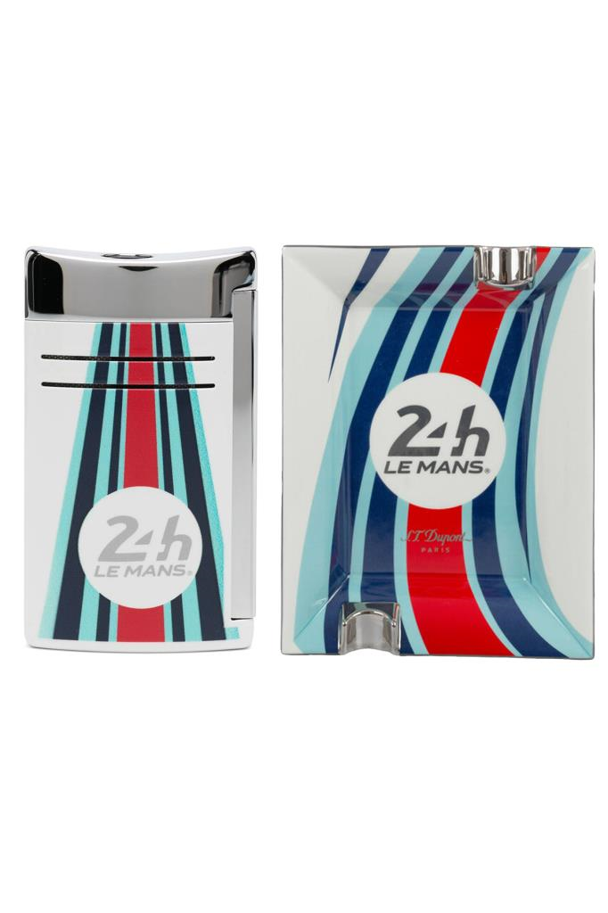 S.T. Dupont 24h Le Mans Beyaz-Krom Maxijet Çakmak Küllük Premium Puro Seti - STDUP-8