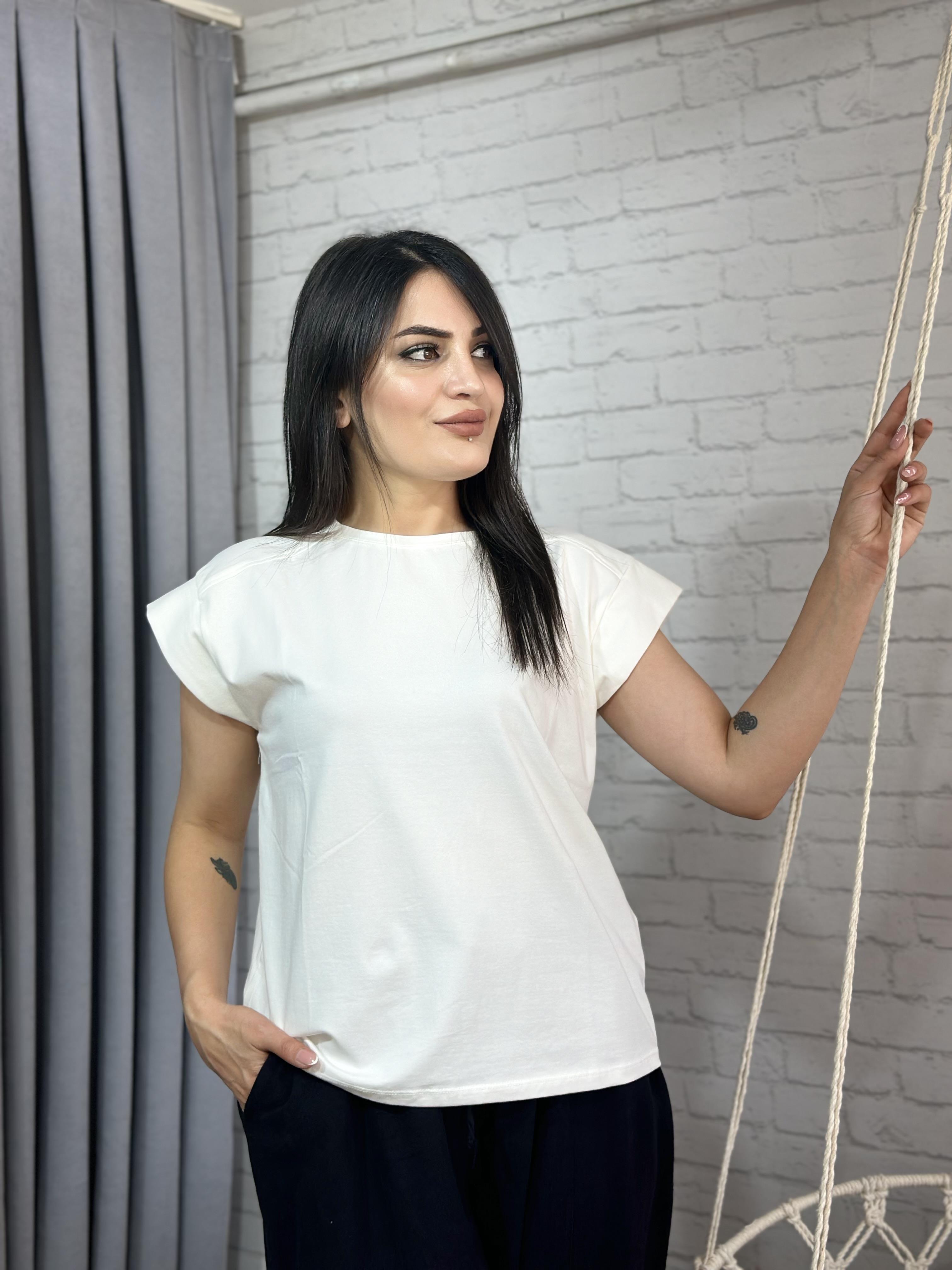 Beyaz  Yumuşak Doku Vatkalı Bluz