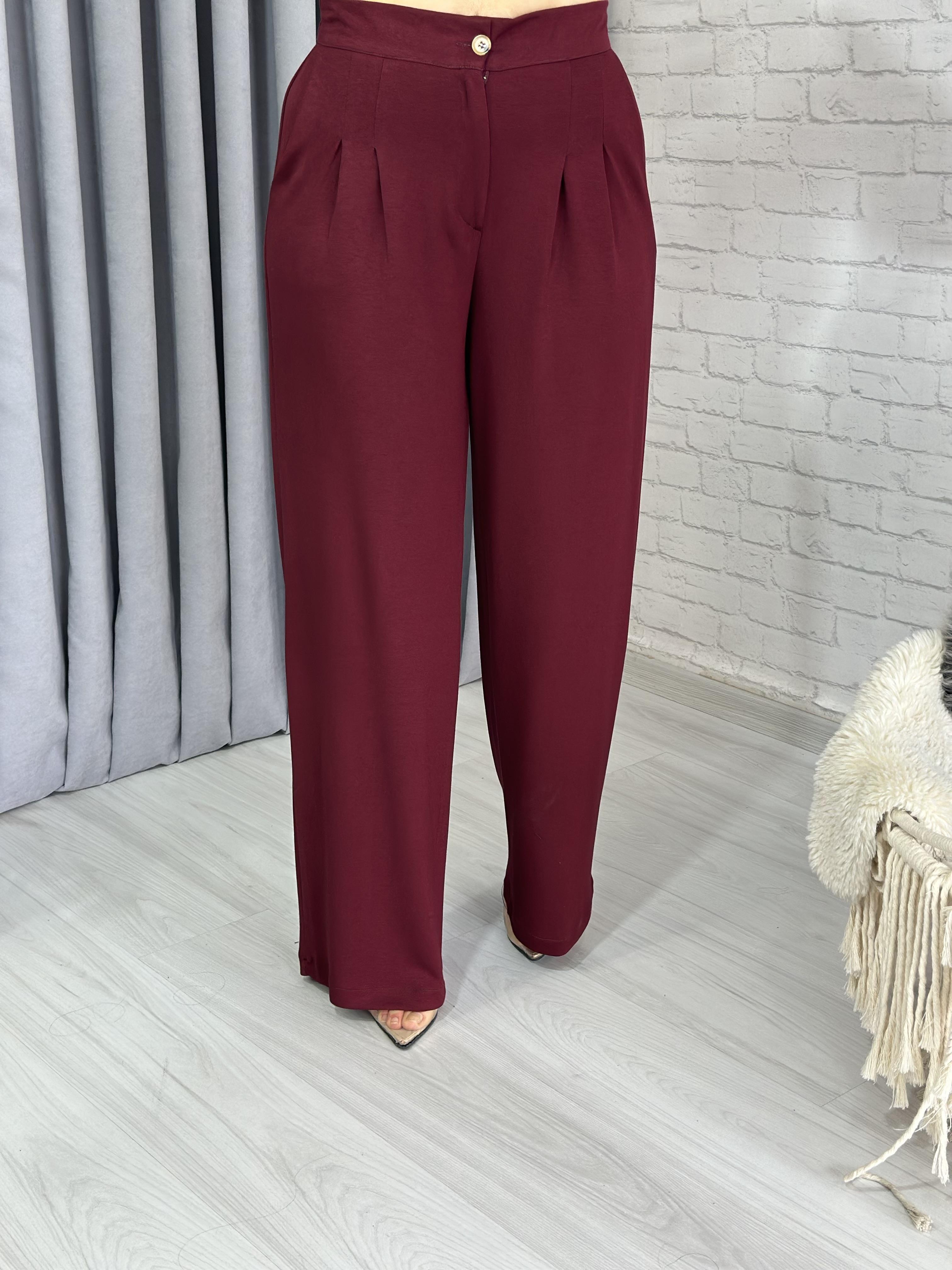 Bordo Oysho Dokuma Modal Beli Lastikli Palazzo Pantolon A742