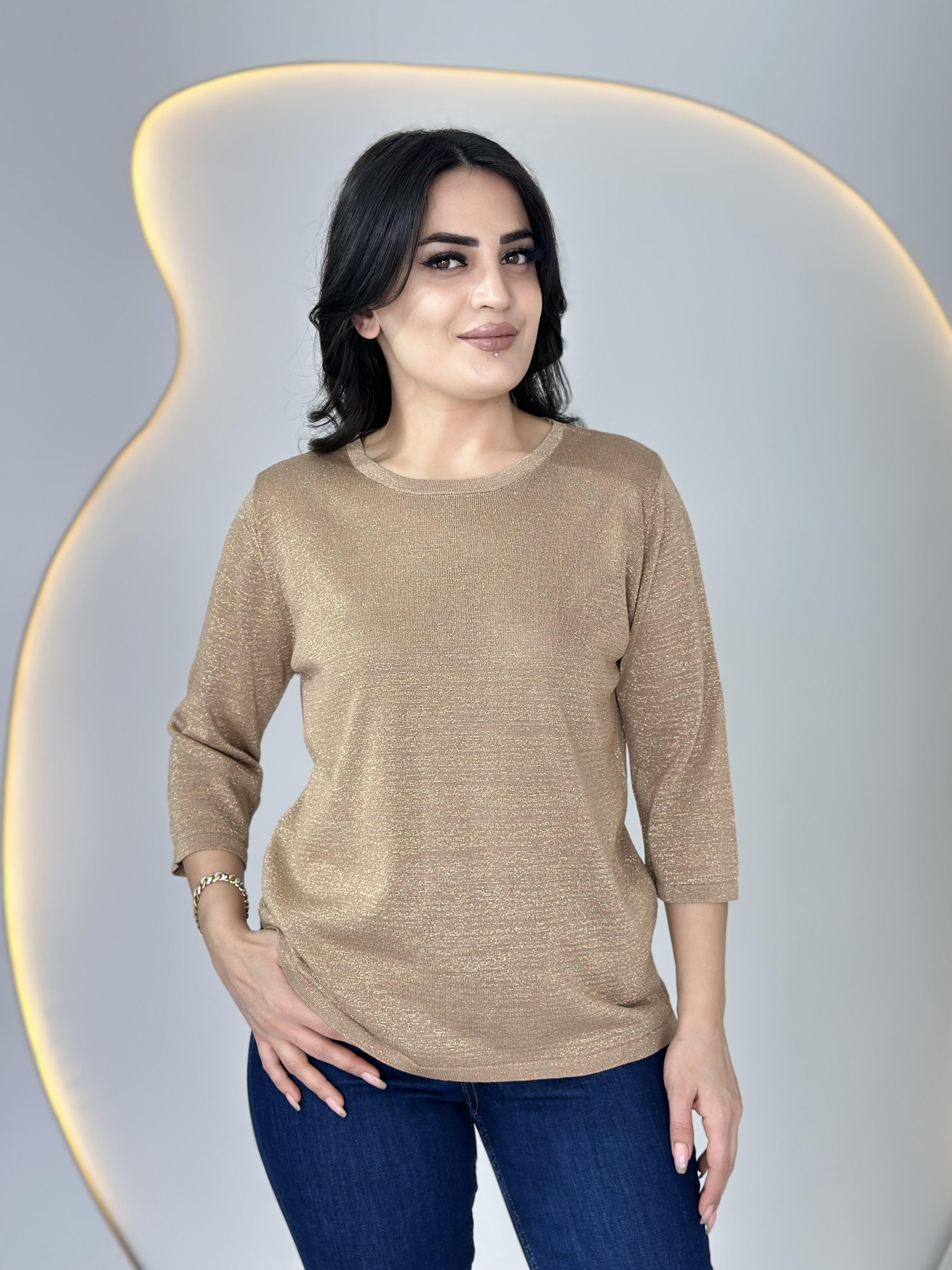 İlka Gold Bisiklet Yaka Sim İşlemeli Triko Buz D022