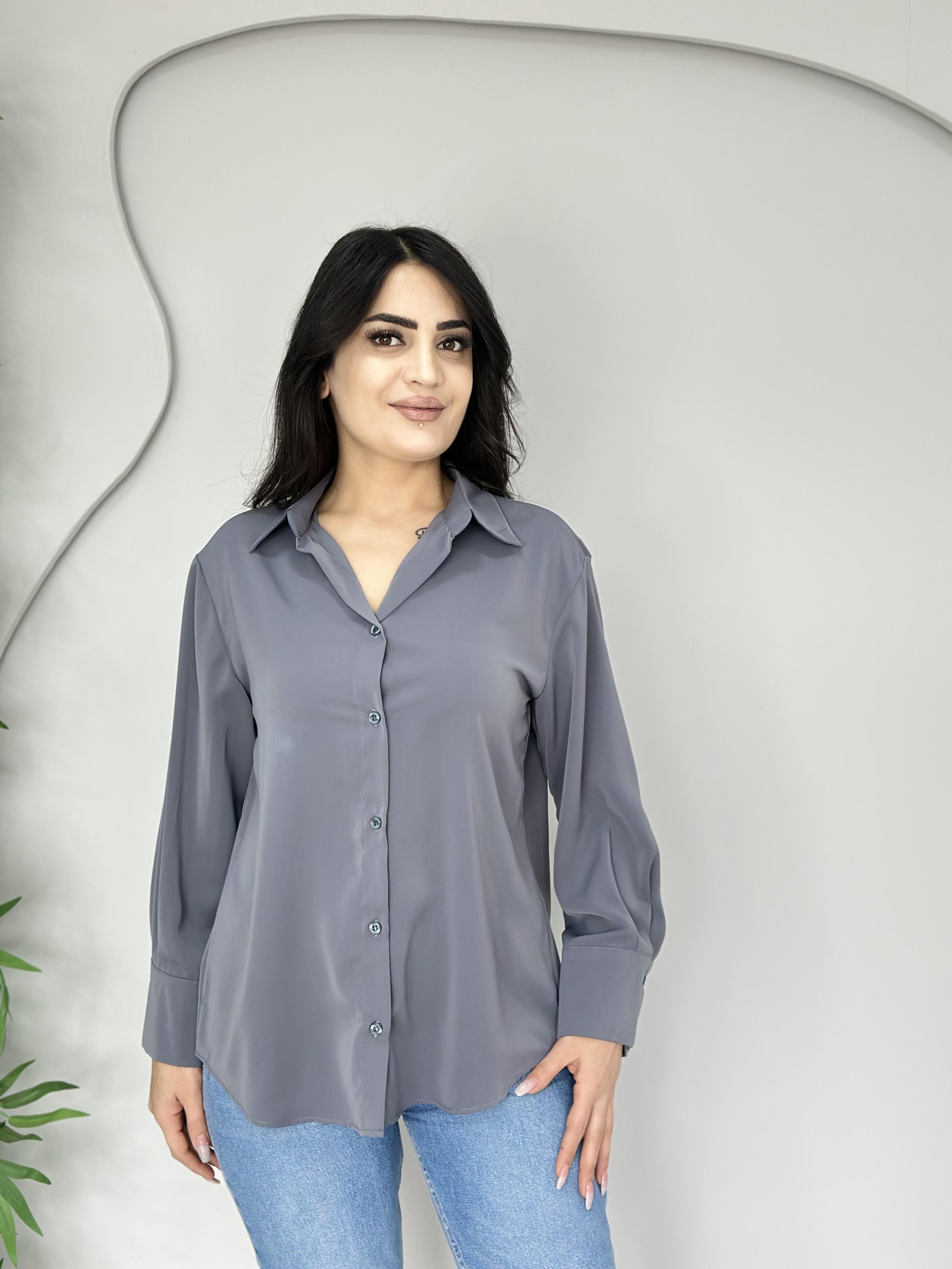 Nihle Füme Lüx Kalite Sedef Düğmeli Gömlek A1111