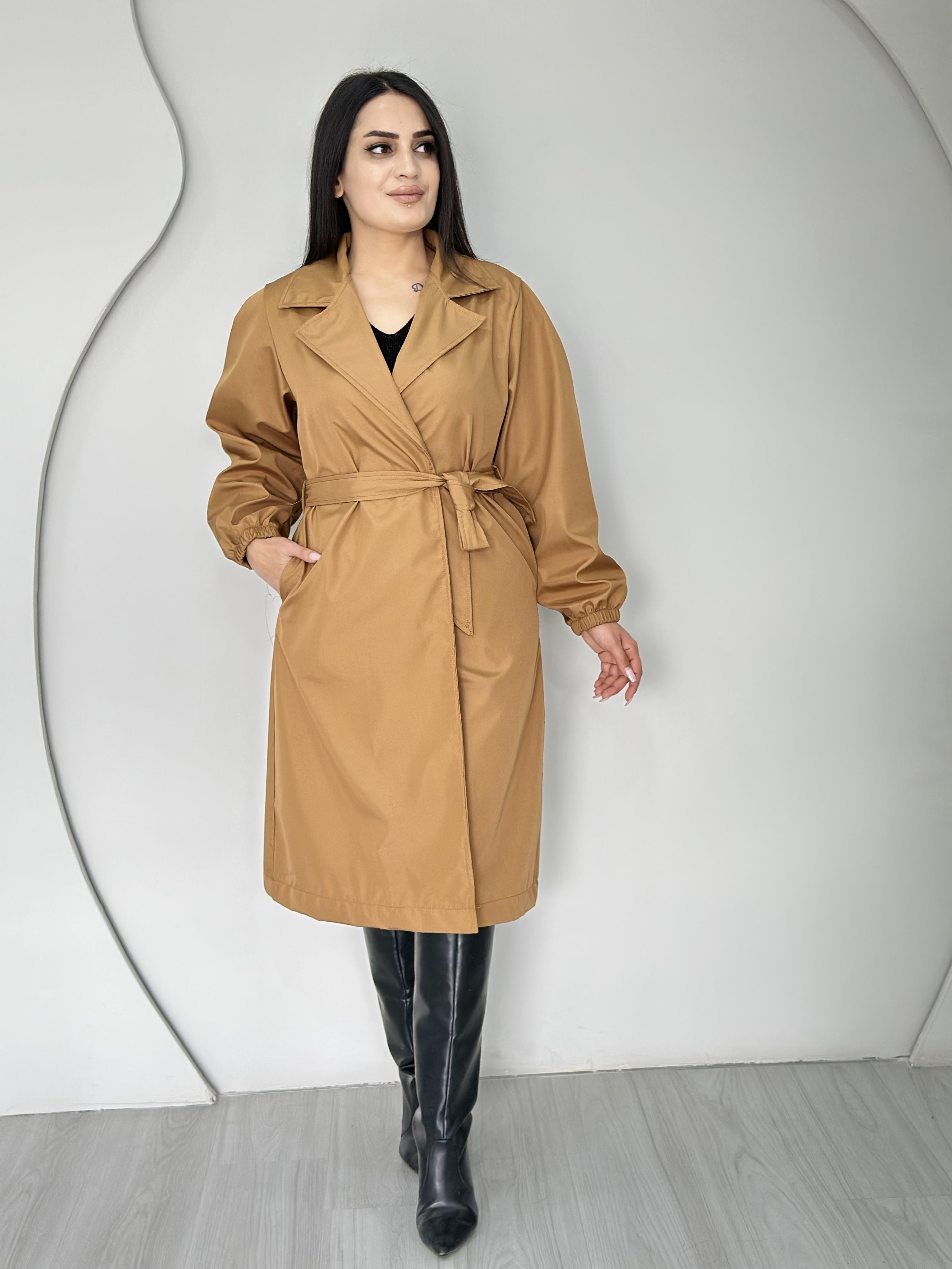 Rain Taba Kuşaklı Balon Kol Trençkot A116