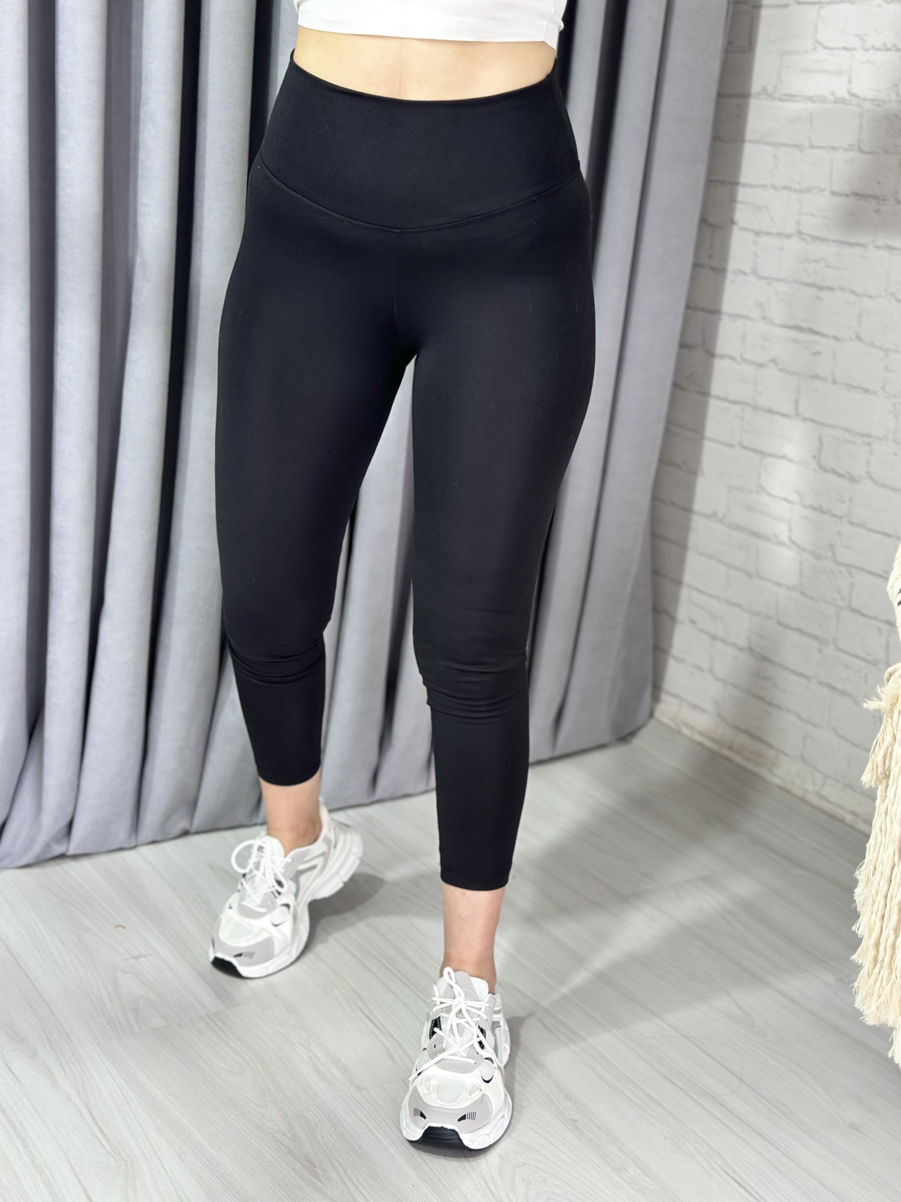 Siyah Yüksek Bel Şardonlu  Orjinal Fit Tayt