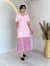 Larin Pembe V Yaka Puantiye Detaylı Midi Boy Elbise D134