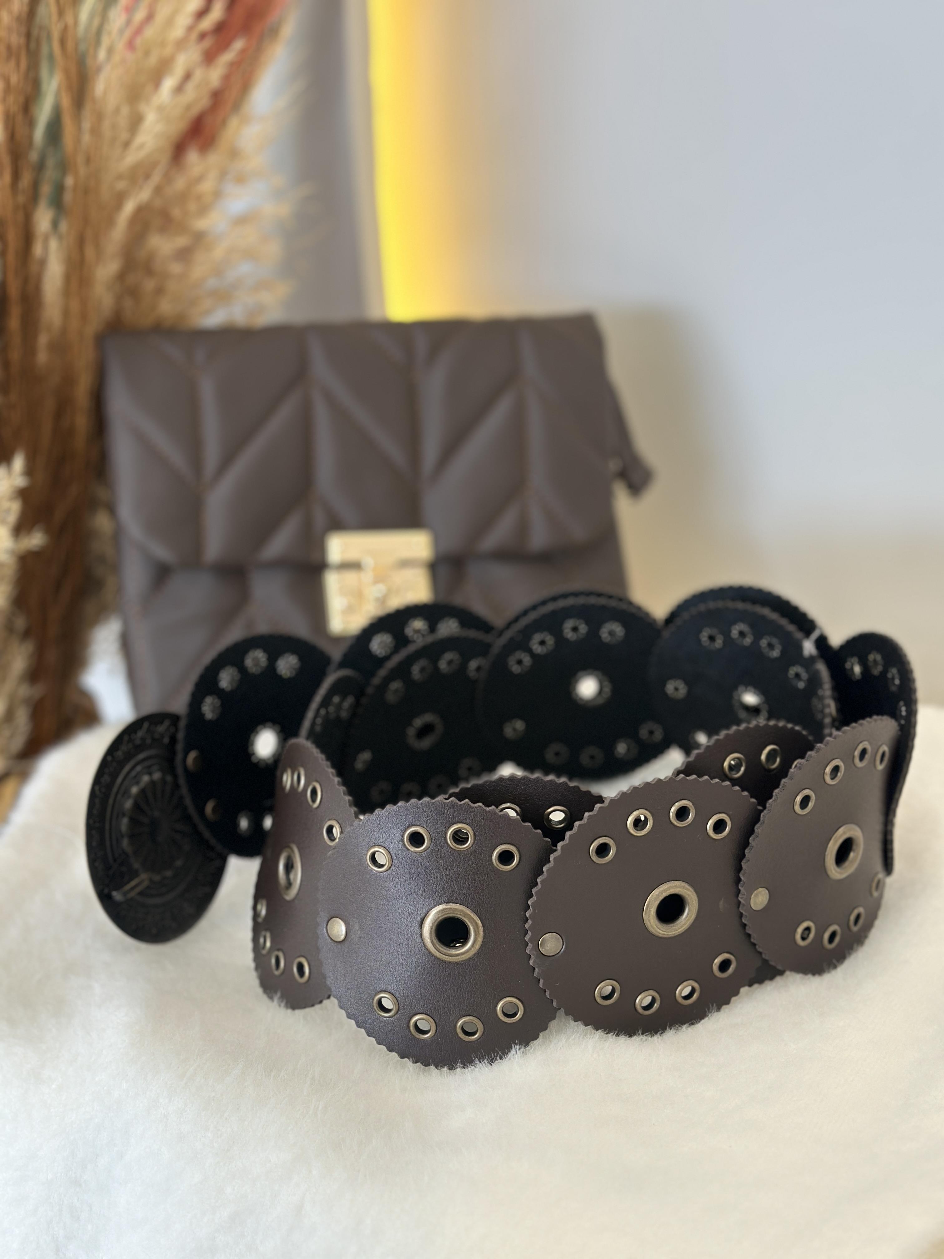 Acı Kahve Vintage Tarzı Ayarlanabilir Kovboy Kemer A3838