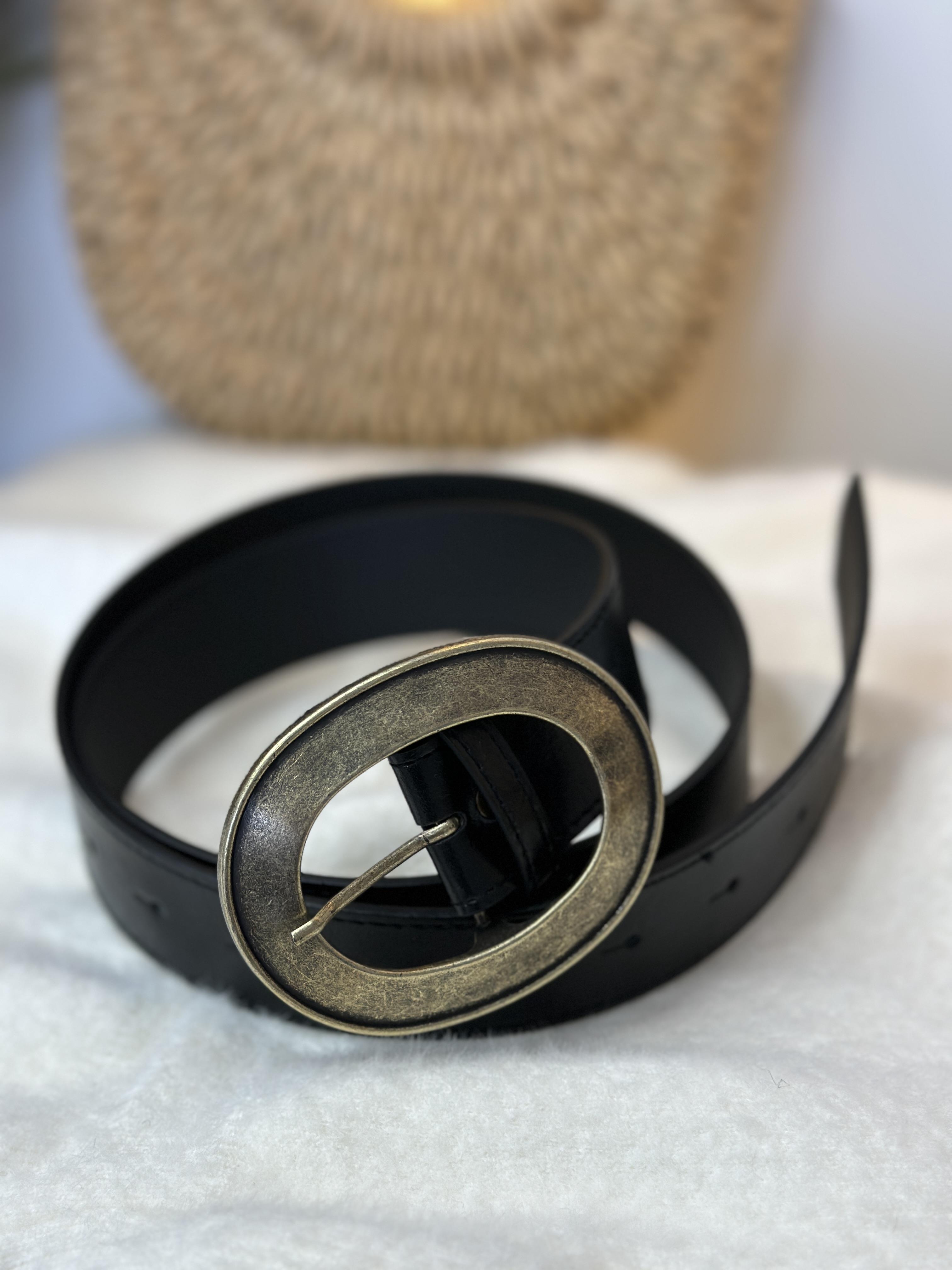 Acı Siyah Eskitme Tokalı Deri Kemer C7676