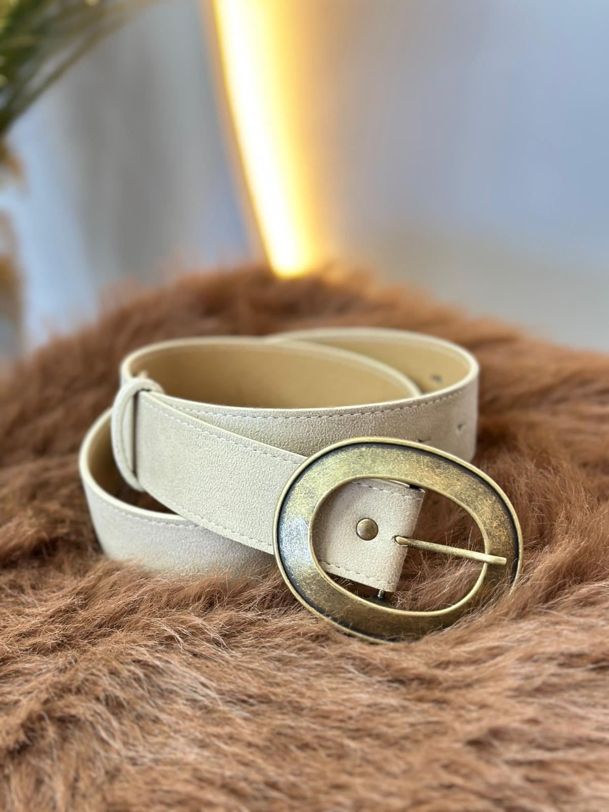 Bej Eskitme Tokalı Süet Kemer C7676