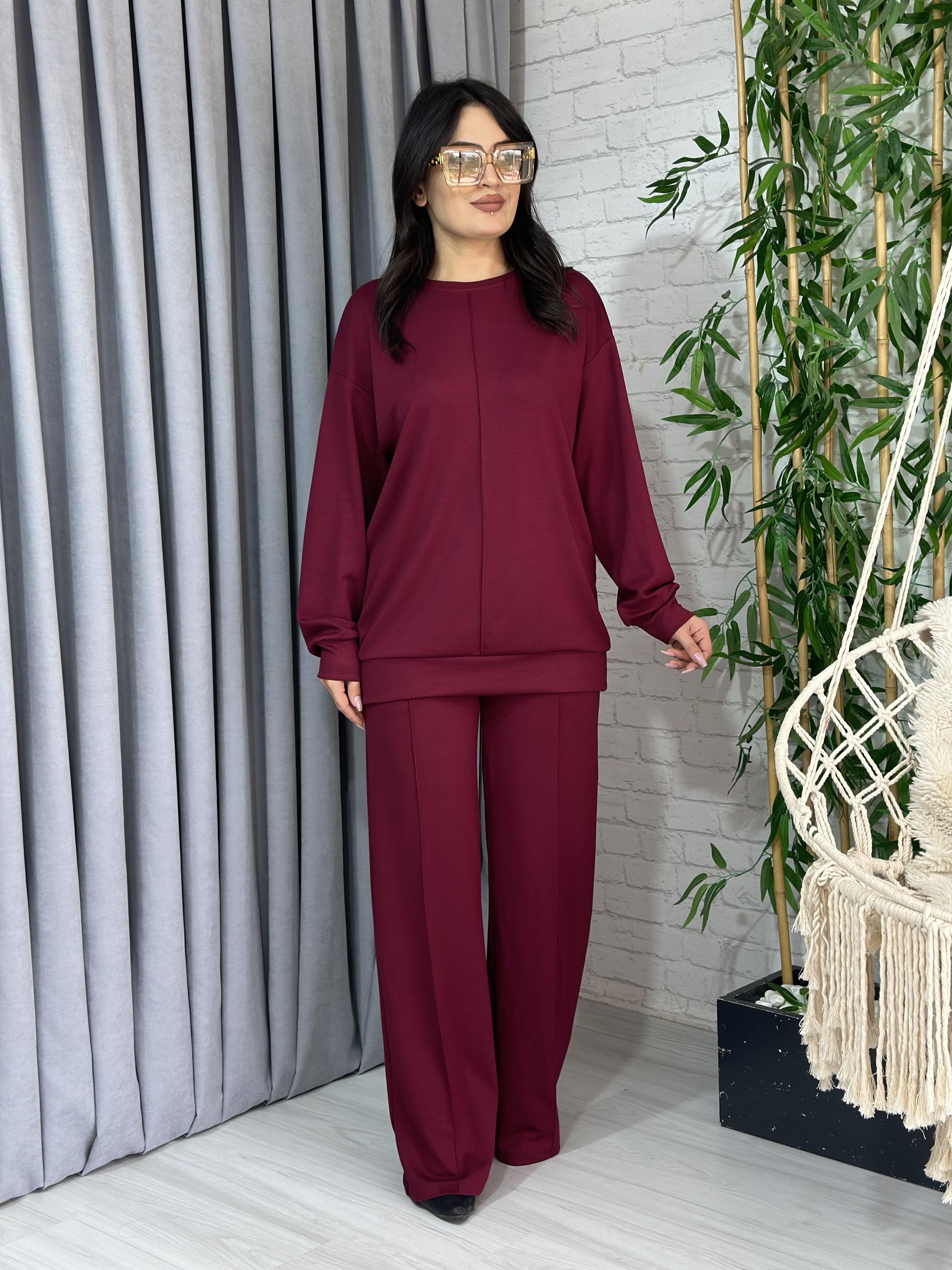 Bordo Modal Kumaş Alt Üst İkili Takım