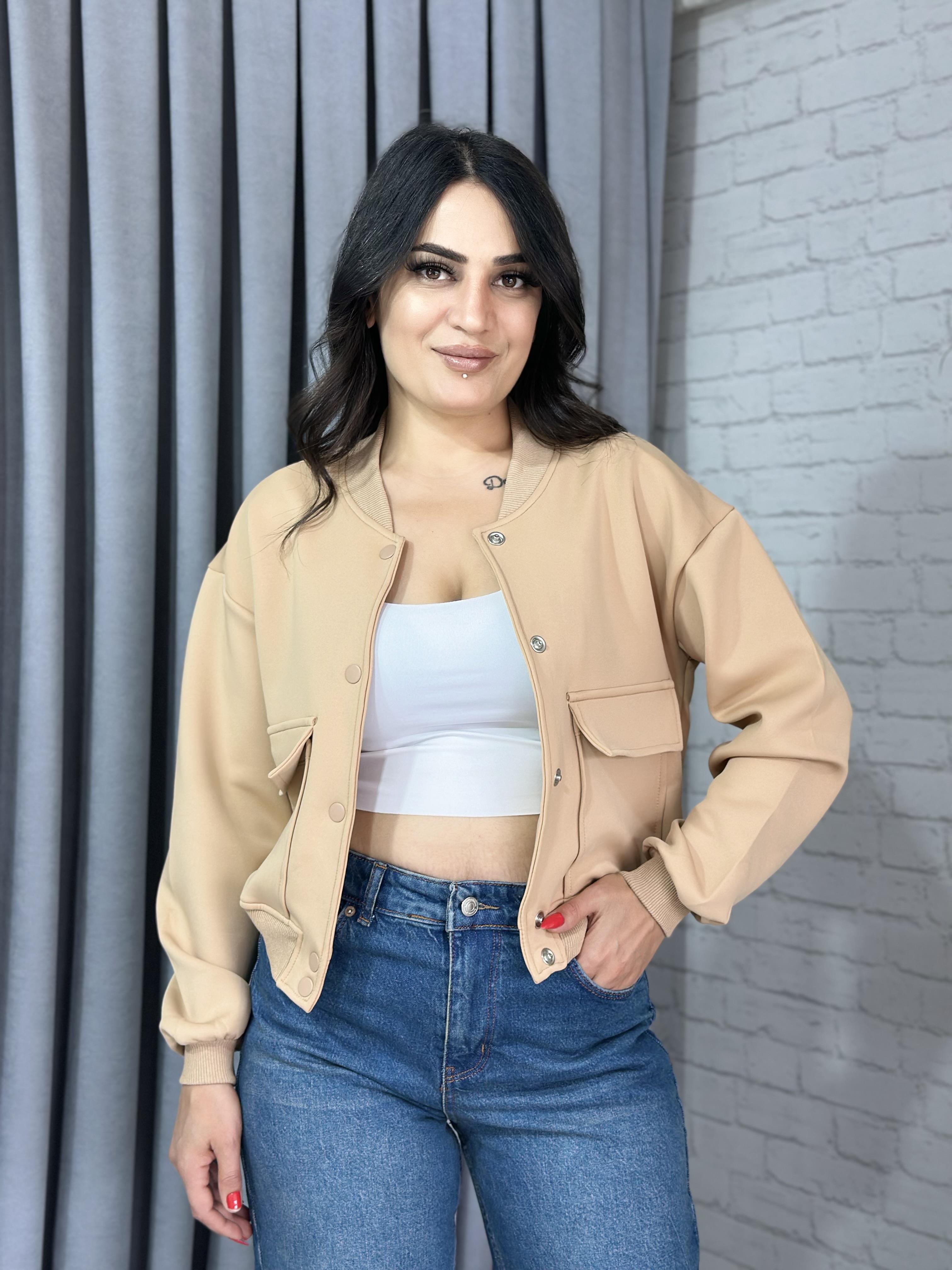 Camel Cepli Bomber Ceket 