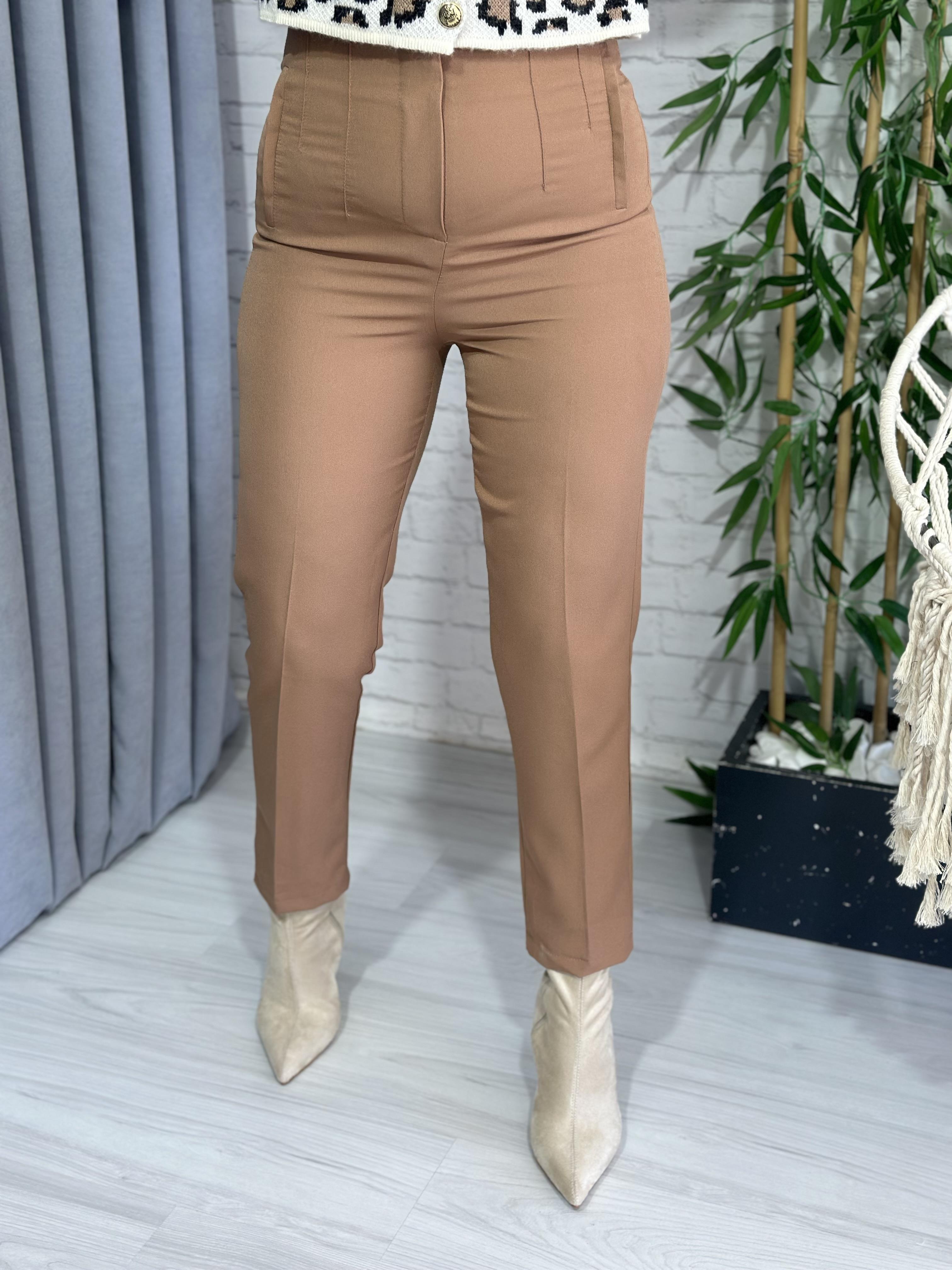 Camel Yüksek Bel Pensli Havuç Orjinal Pantolon