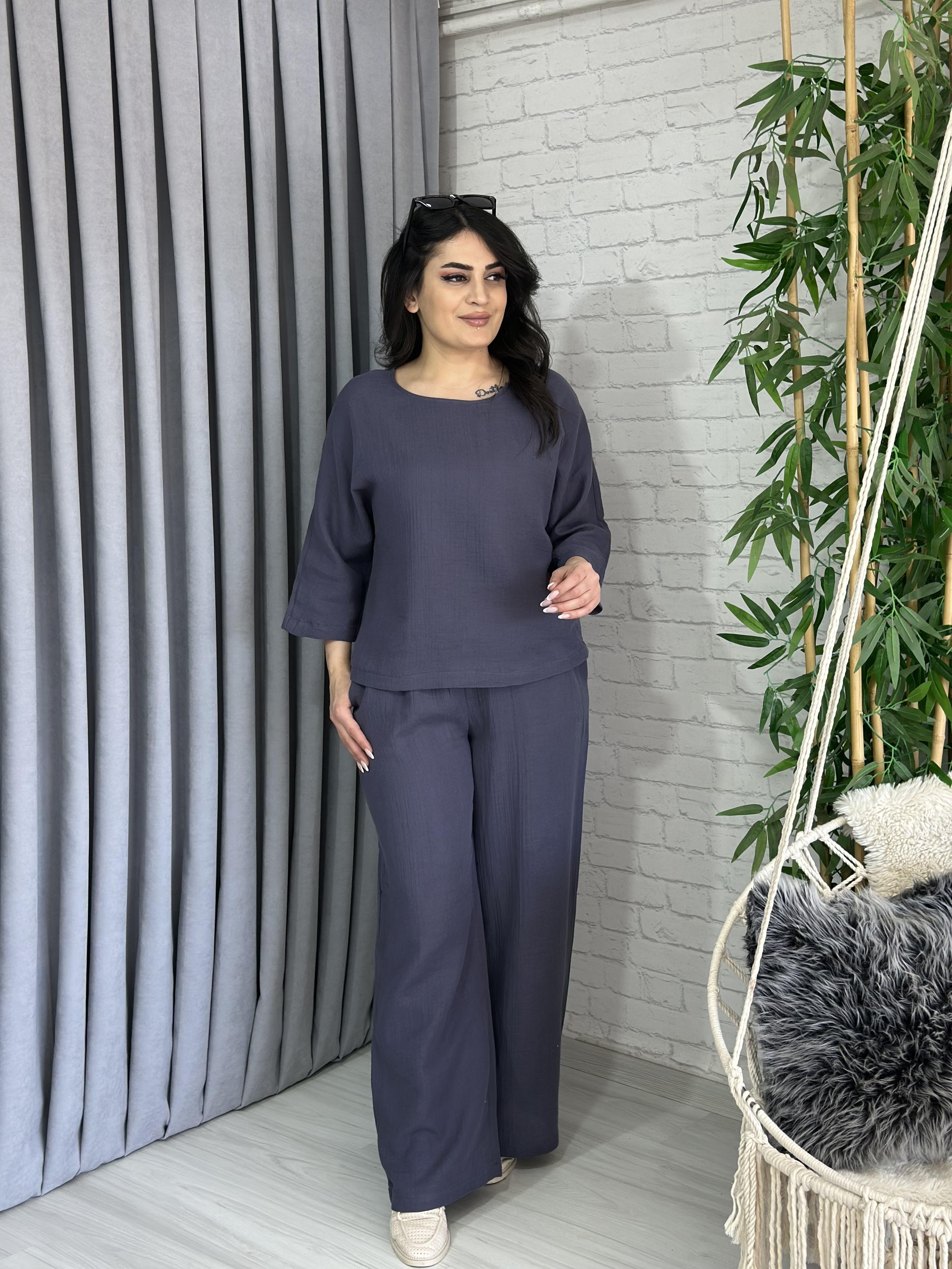 Füme İkili Keten Takım 