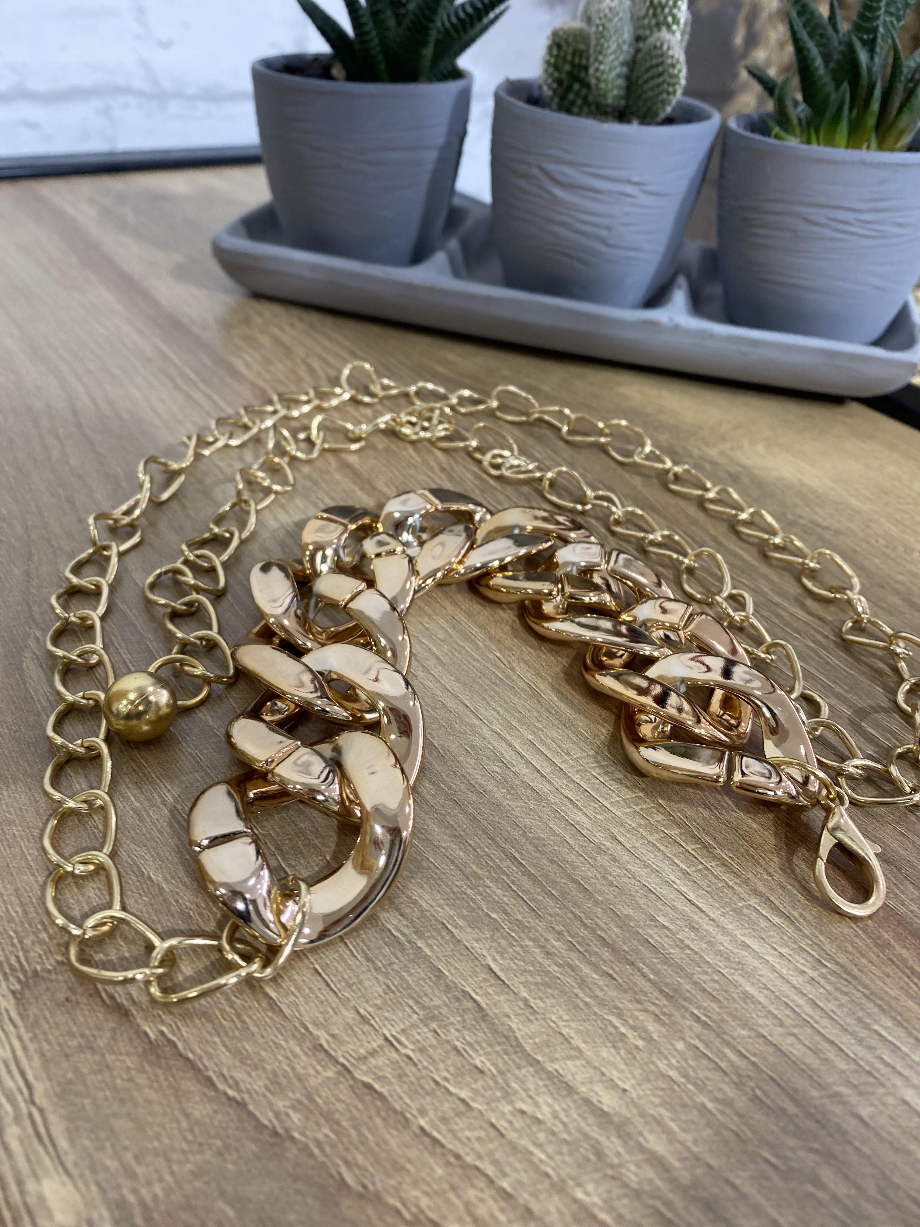 Gold Zincir  Şık Tasarım Kemer 