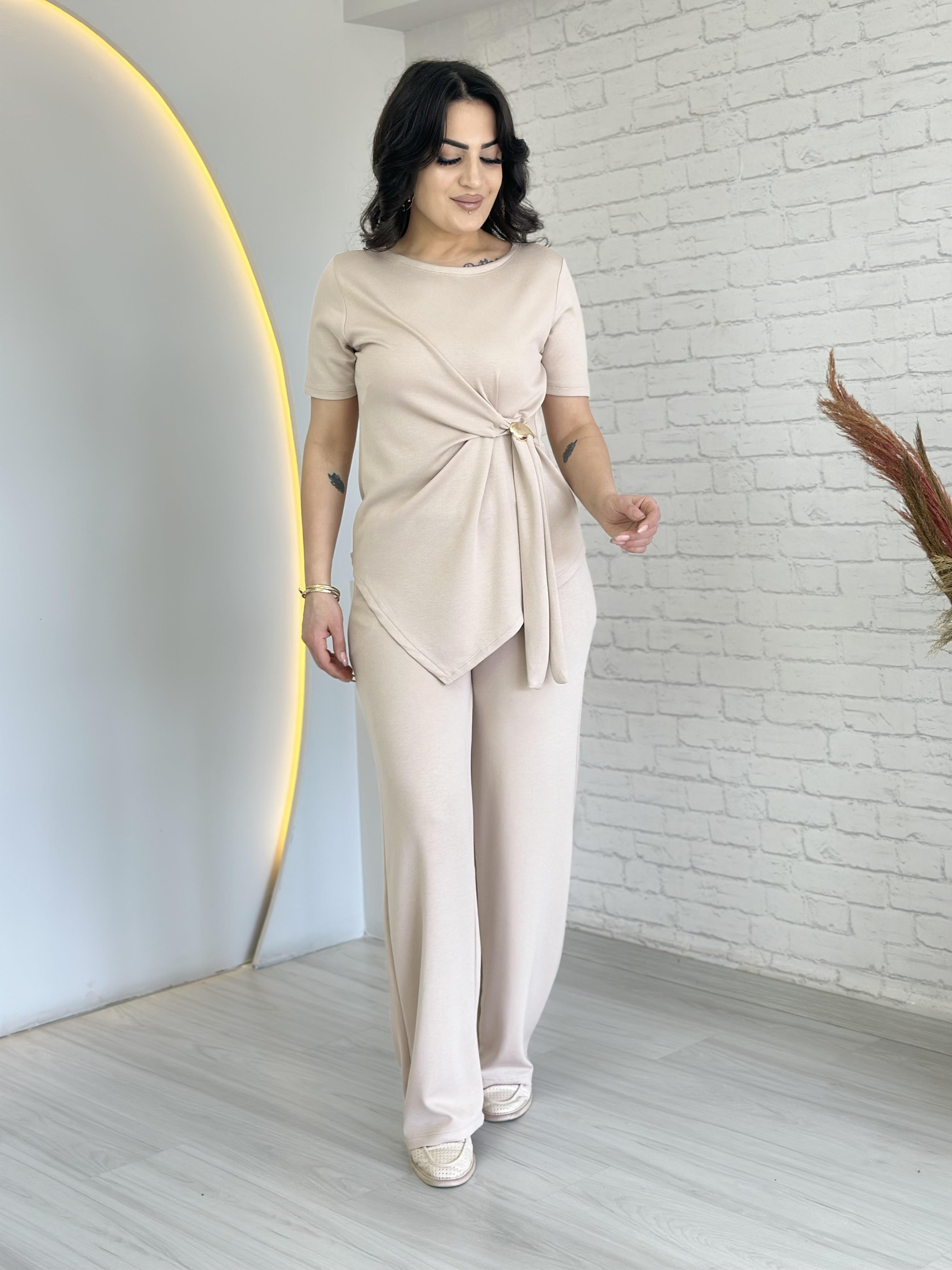Hazel Bej Yandan Gold Tokalı İkili Takım D033