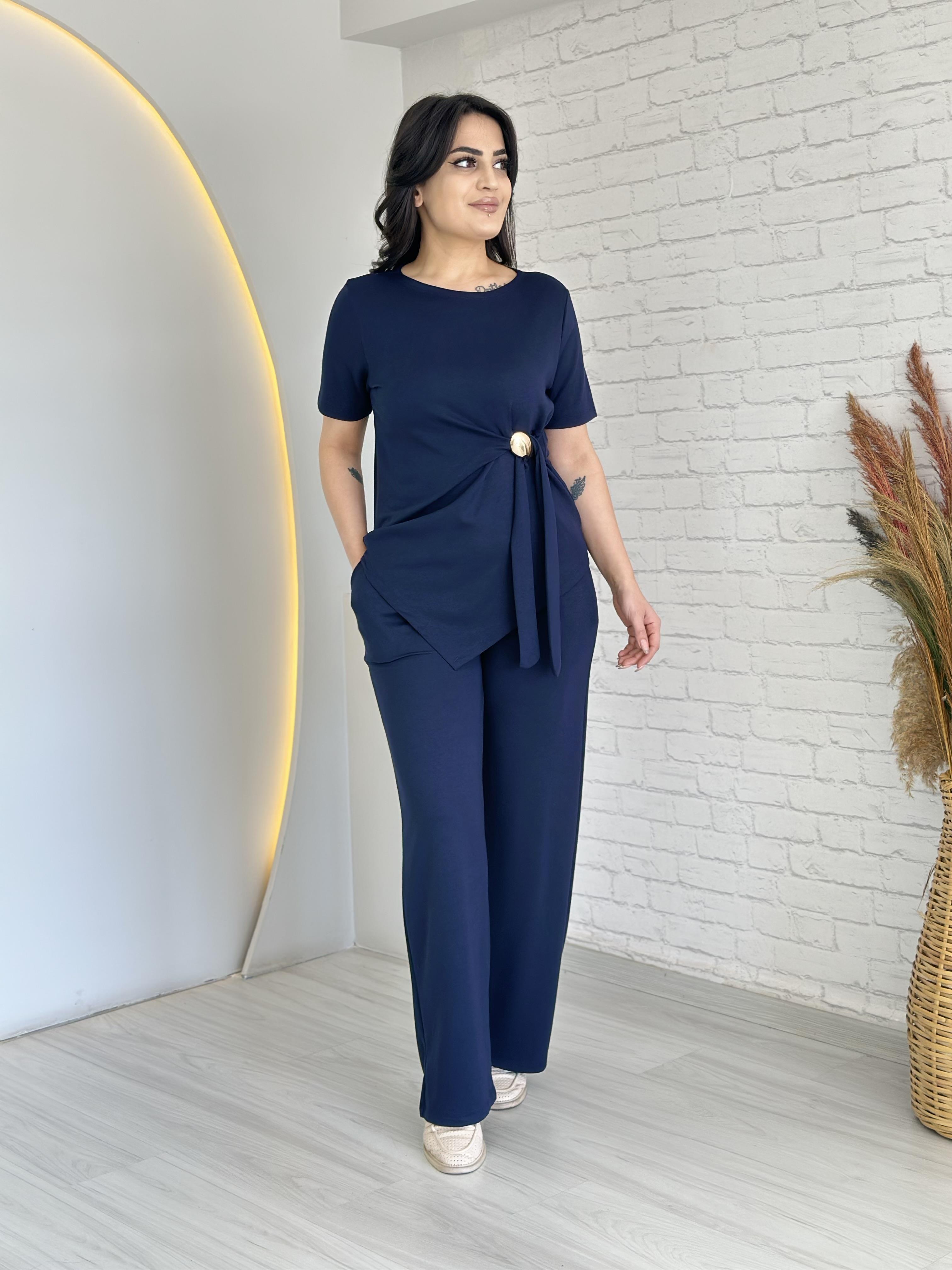 Hazel Lacivert Yandan Gold Tokalı İkili Takım D033