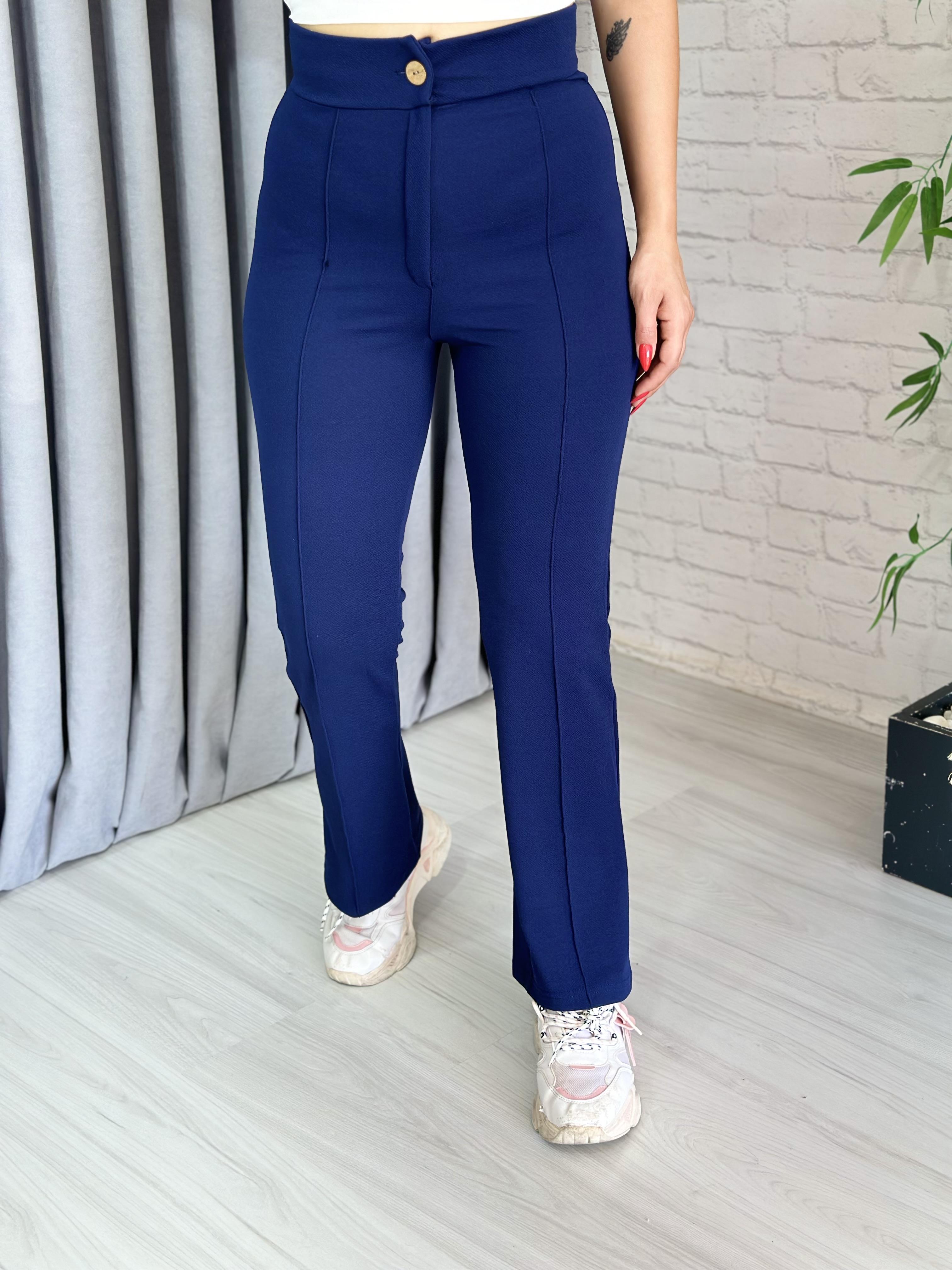 Lacivert Krep Kumaş İspanyol Paça Pantolon