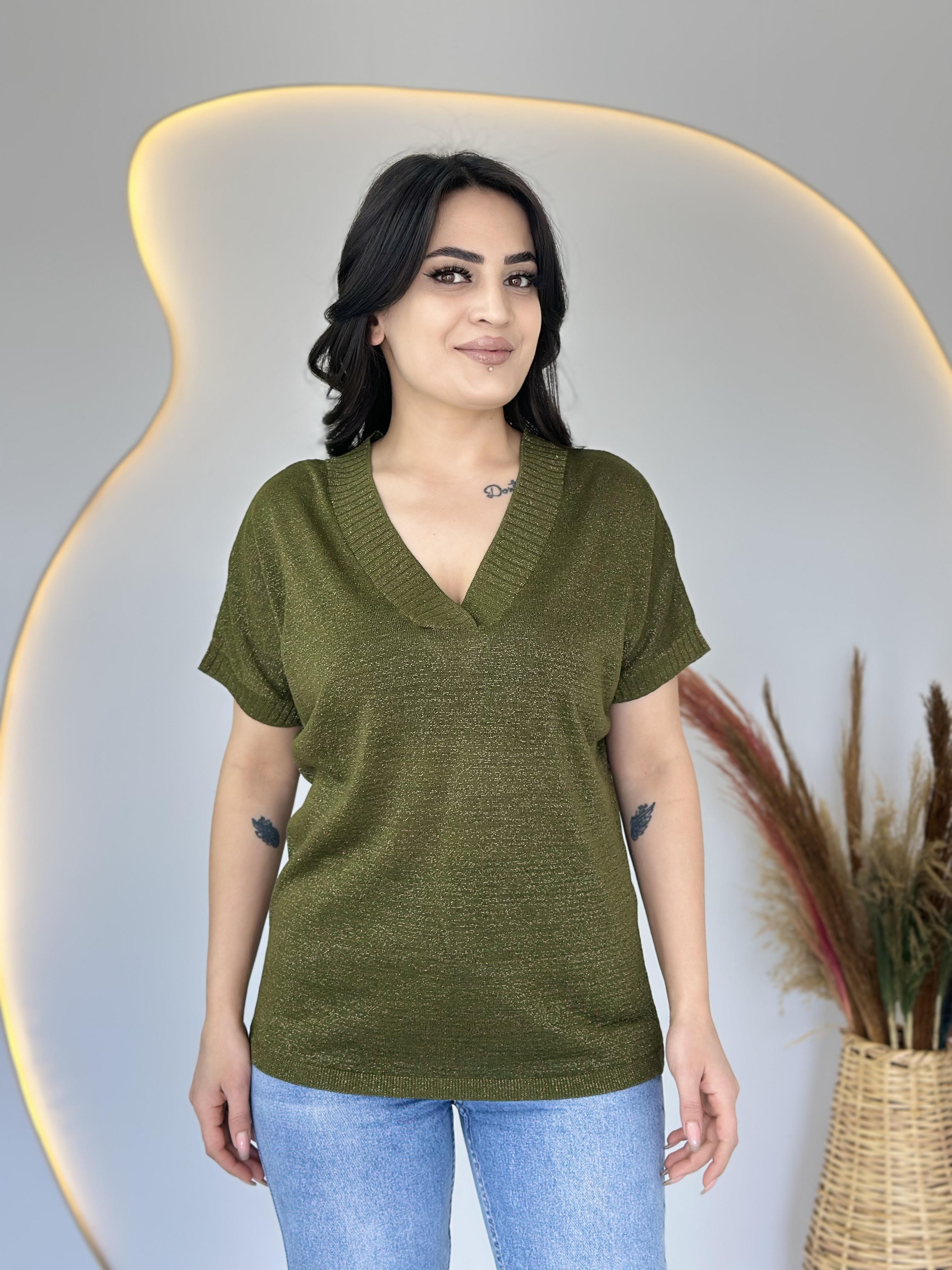 Lily Haki V Yaka Simli Bluz D034