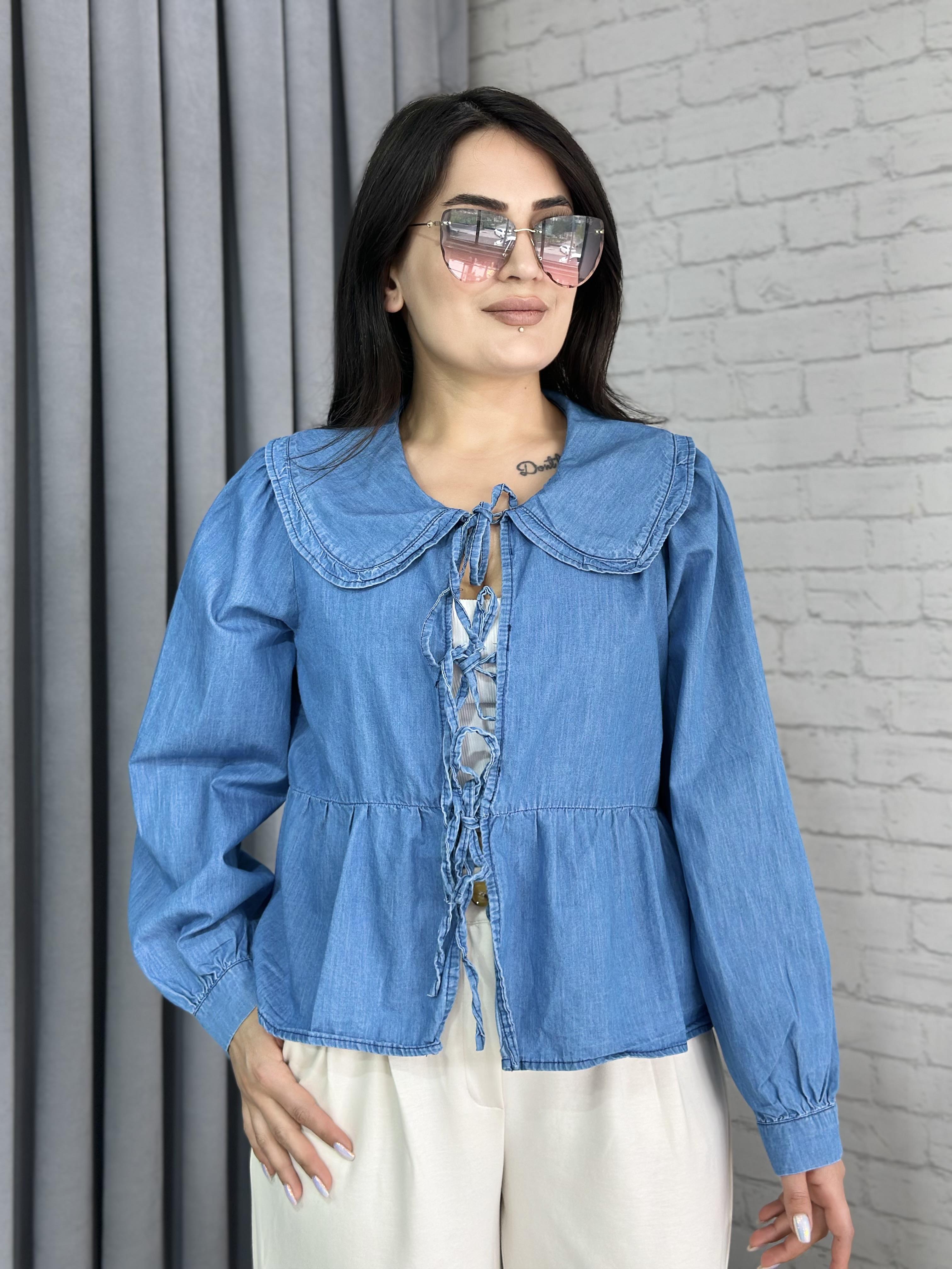 Mavi Denim Önden Bağçıklı Bluz Gömlek A038