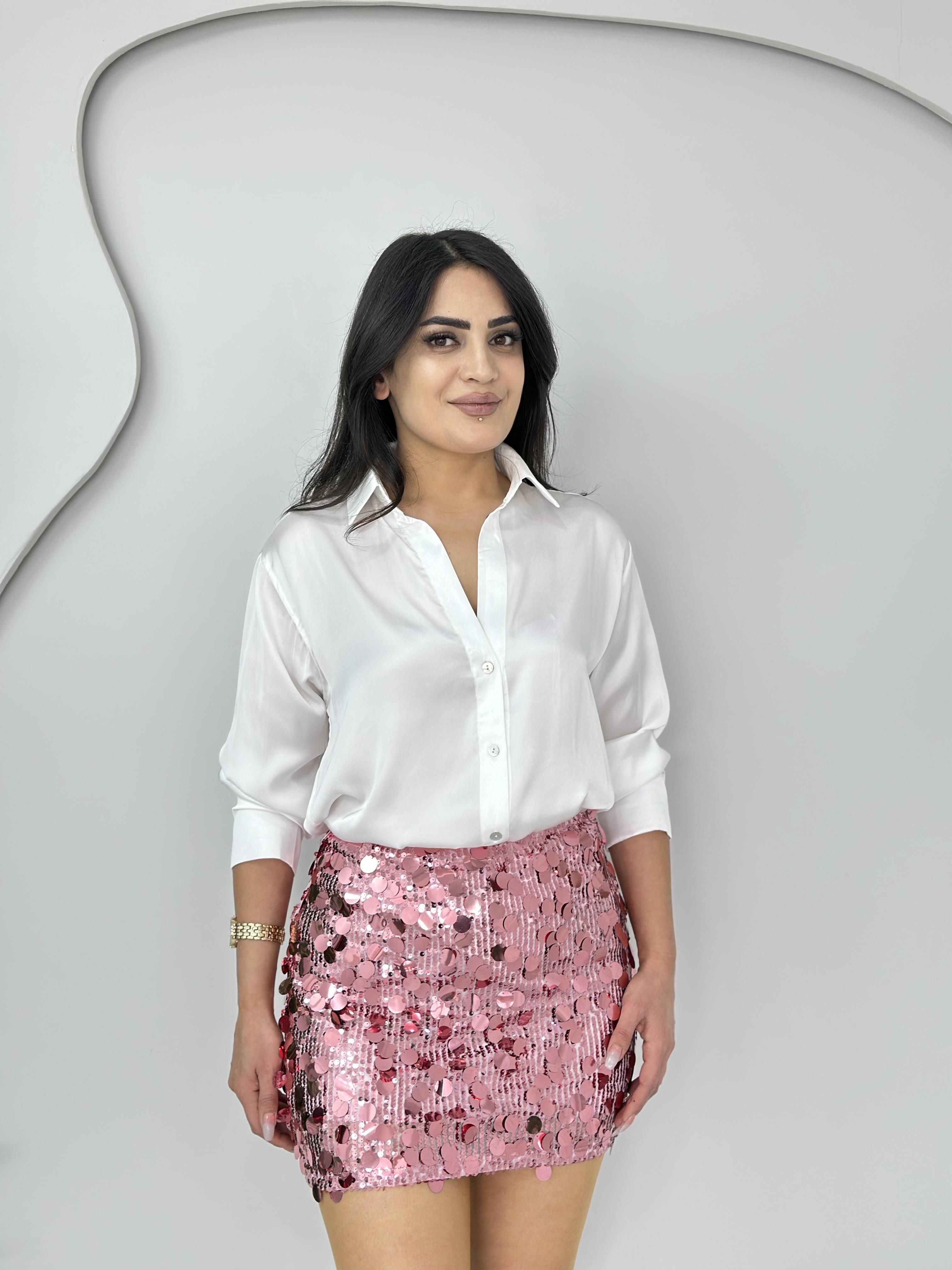 Mellin Pembe Orj Marka Pullu Mini Etek A333