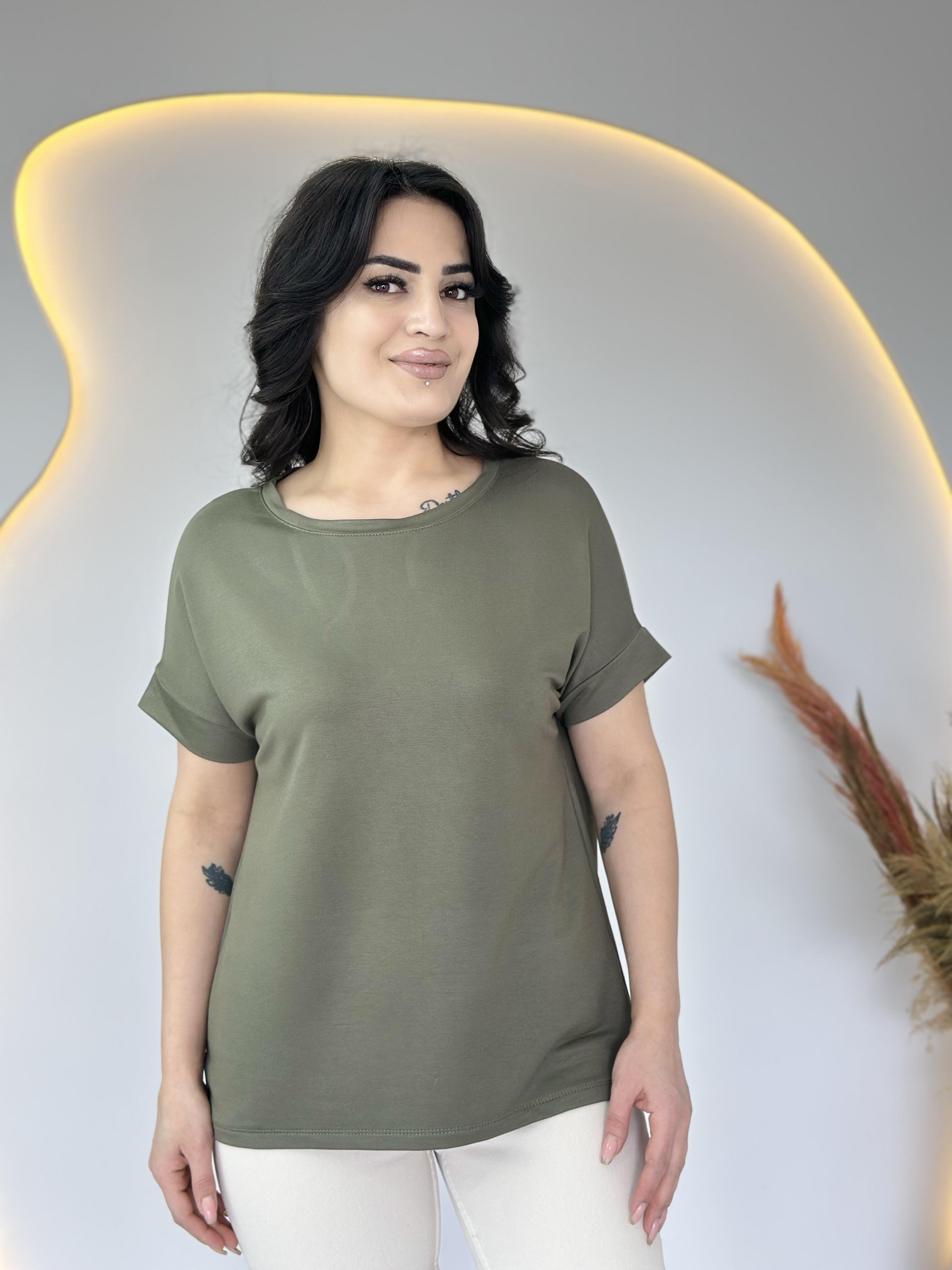 Nice Haki Arkası Dantelli Viskon Bluz D021