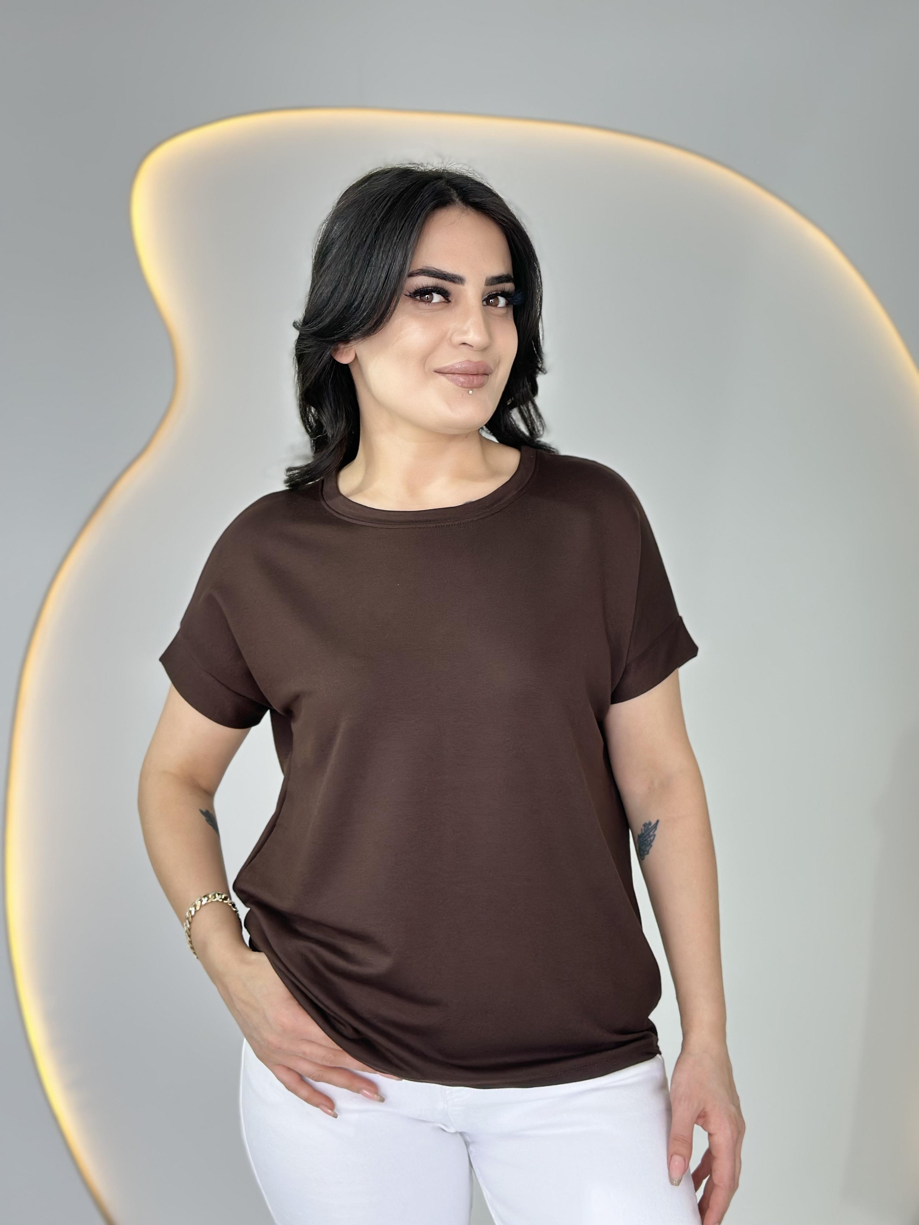 Nice Kahve Arkası Dantelli Viskon Bluz D021