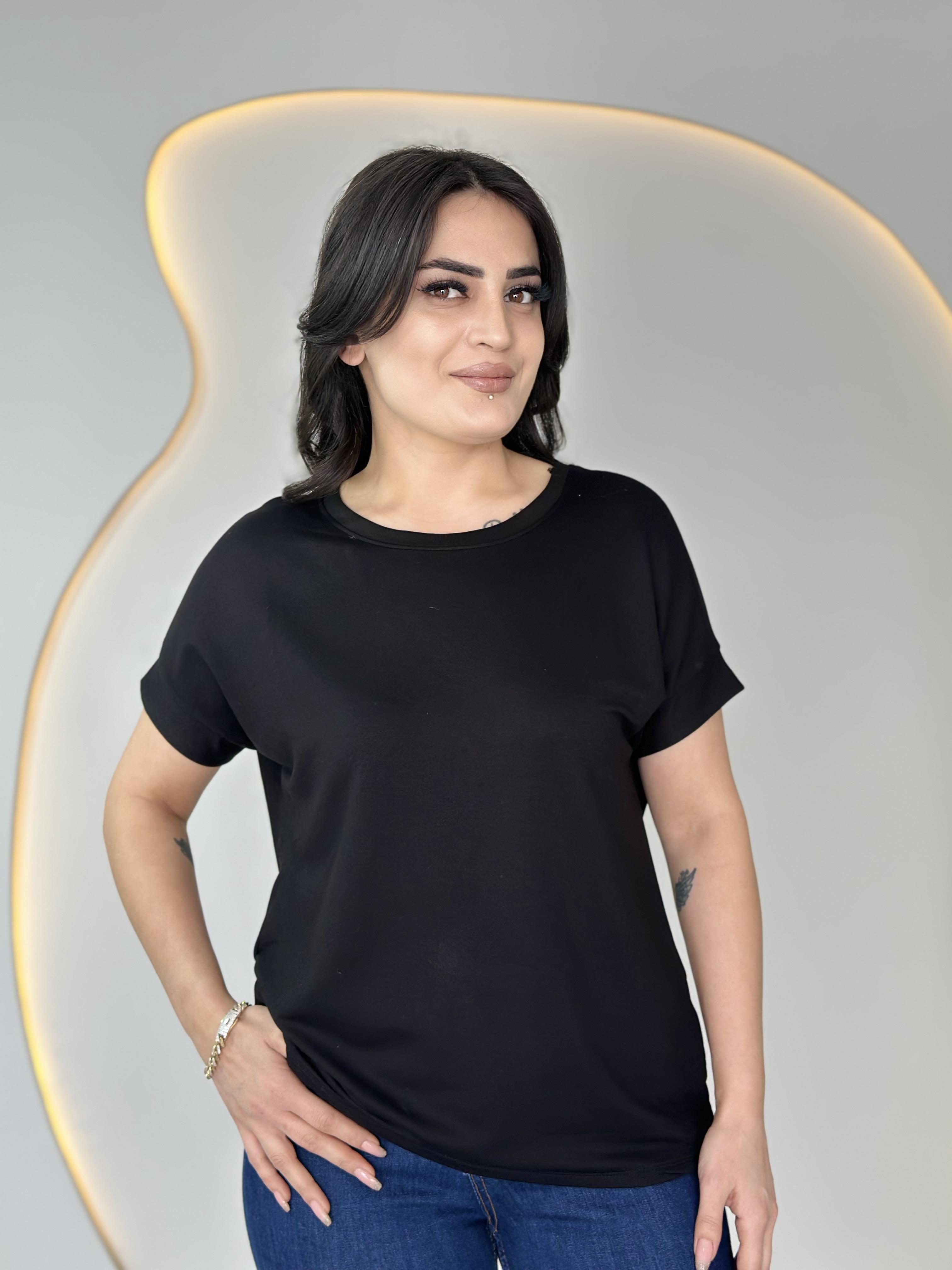 Nice Siyah Arkası Dantelli Viskon Bluz D021