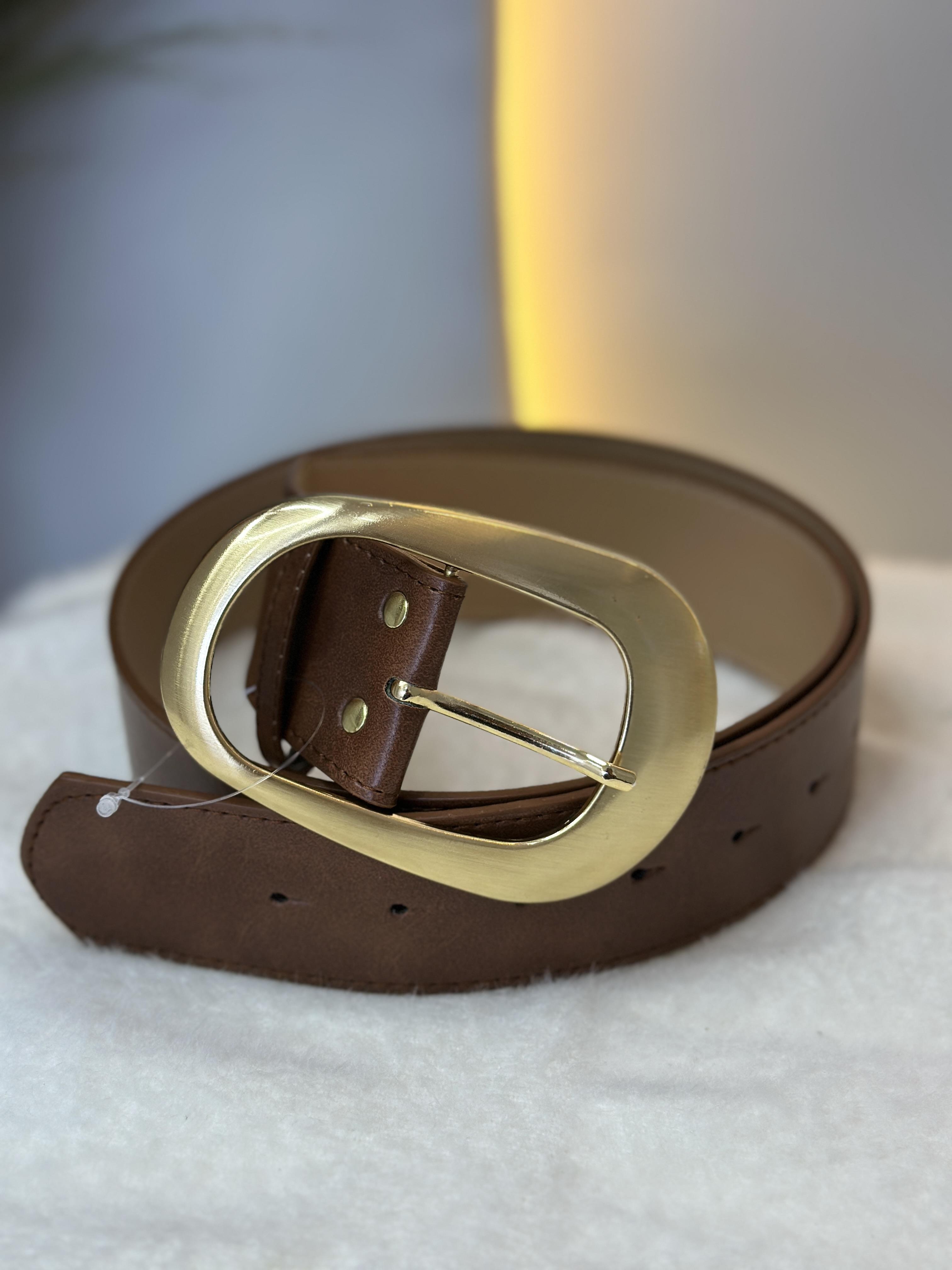 Oval Taba Gold Tokalı Geniş Kemer C2324