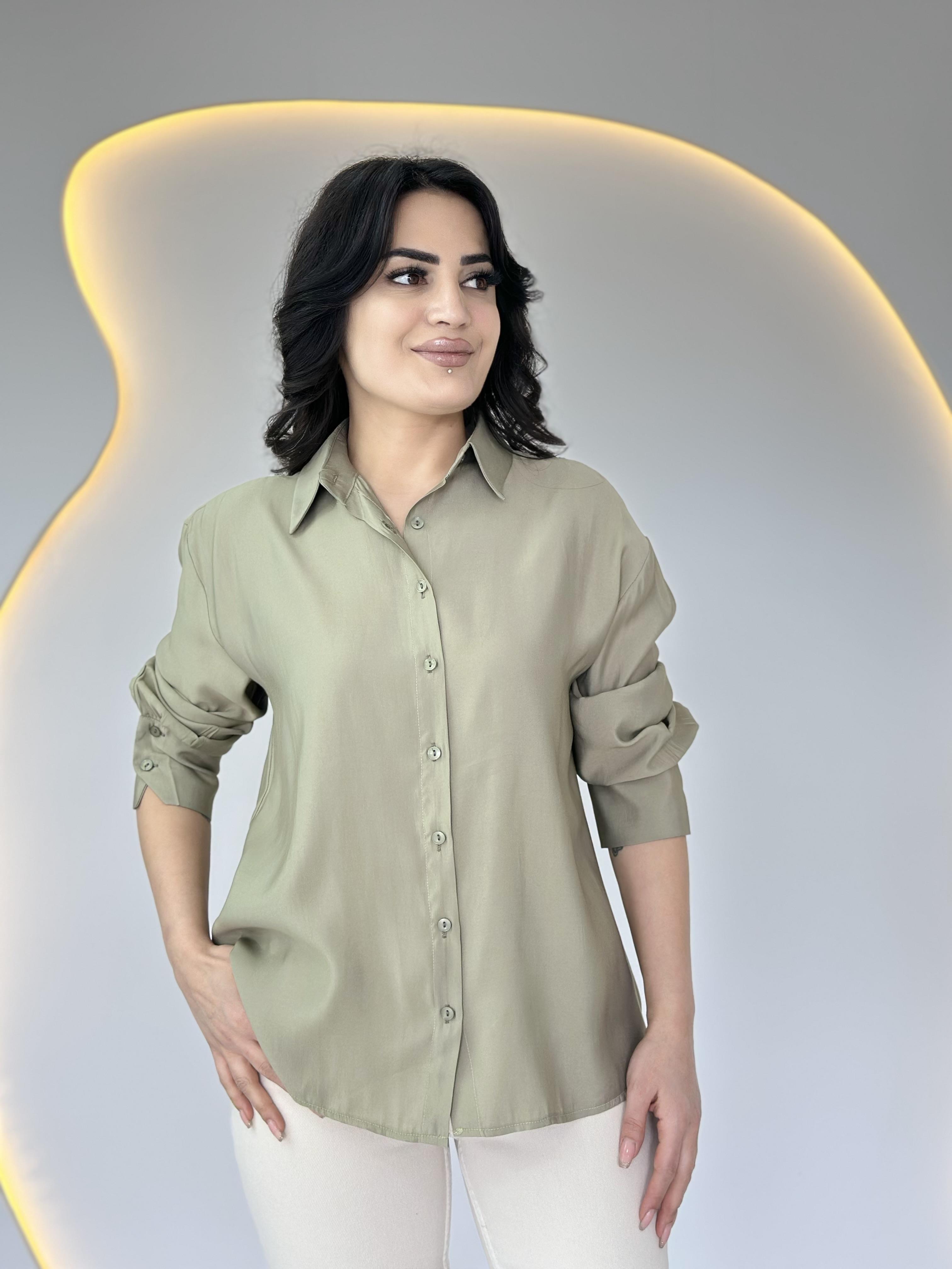 Rays Haki Oversize Uzun Kollu Basic Gömlek D053