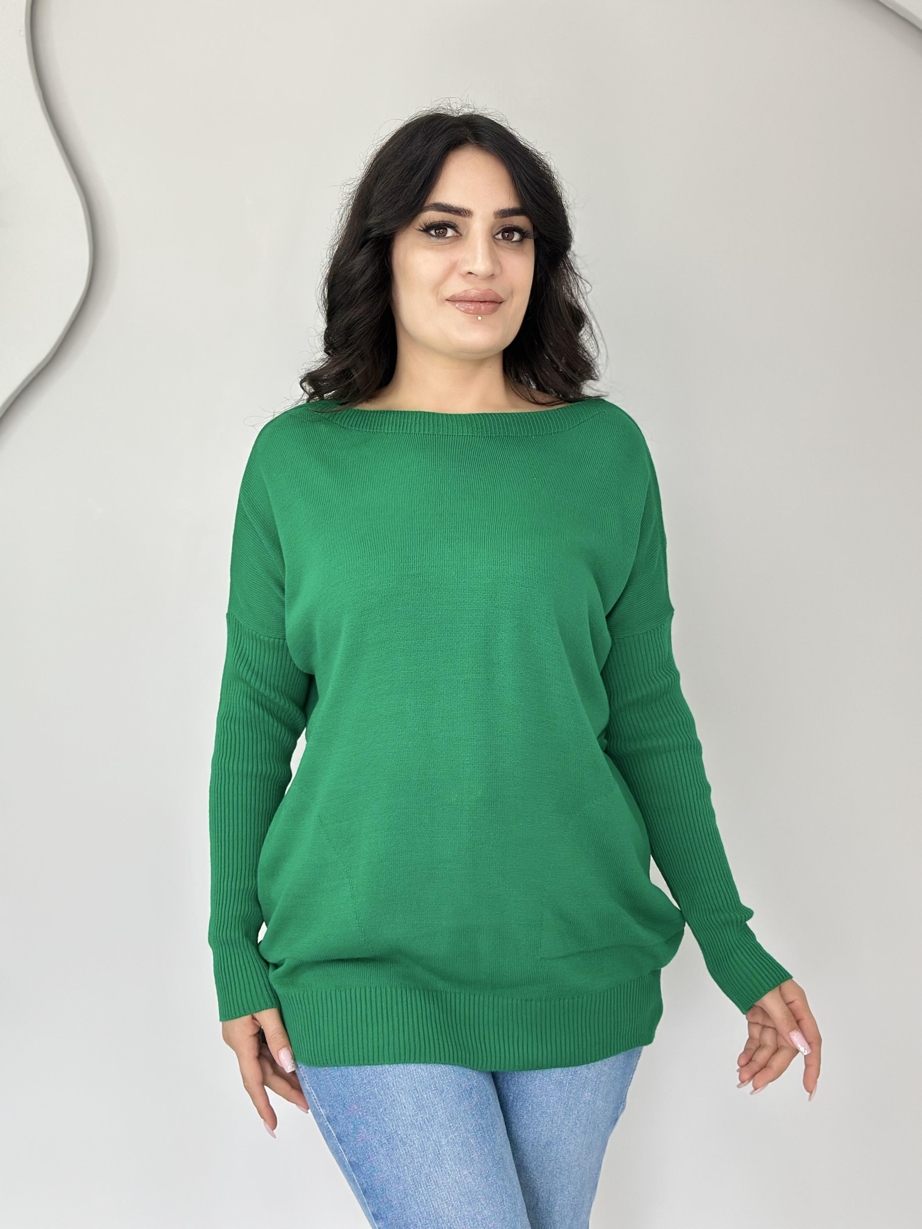 Selanik Çimen Yeşil Cepli Triko Bluz A419