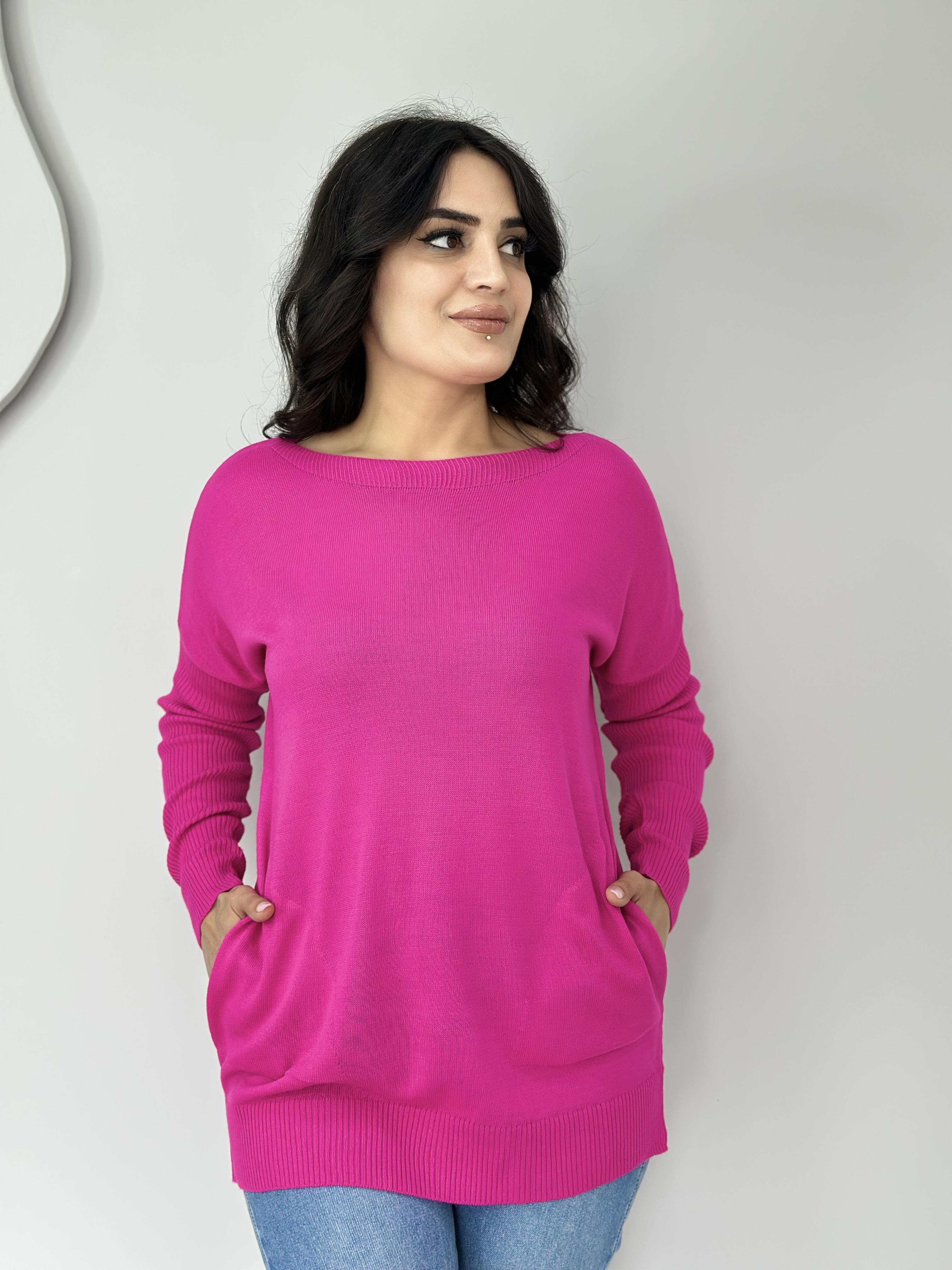 Selanik Pembe Cepli Triko Bluz A420