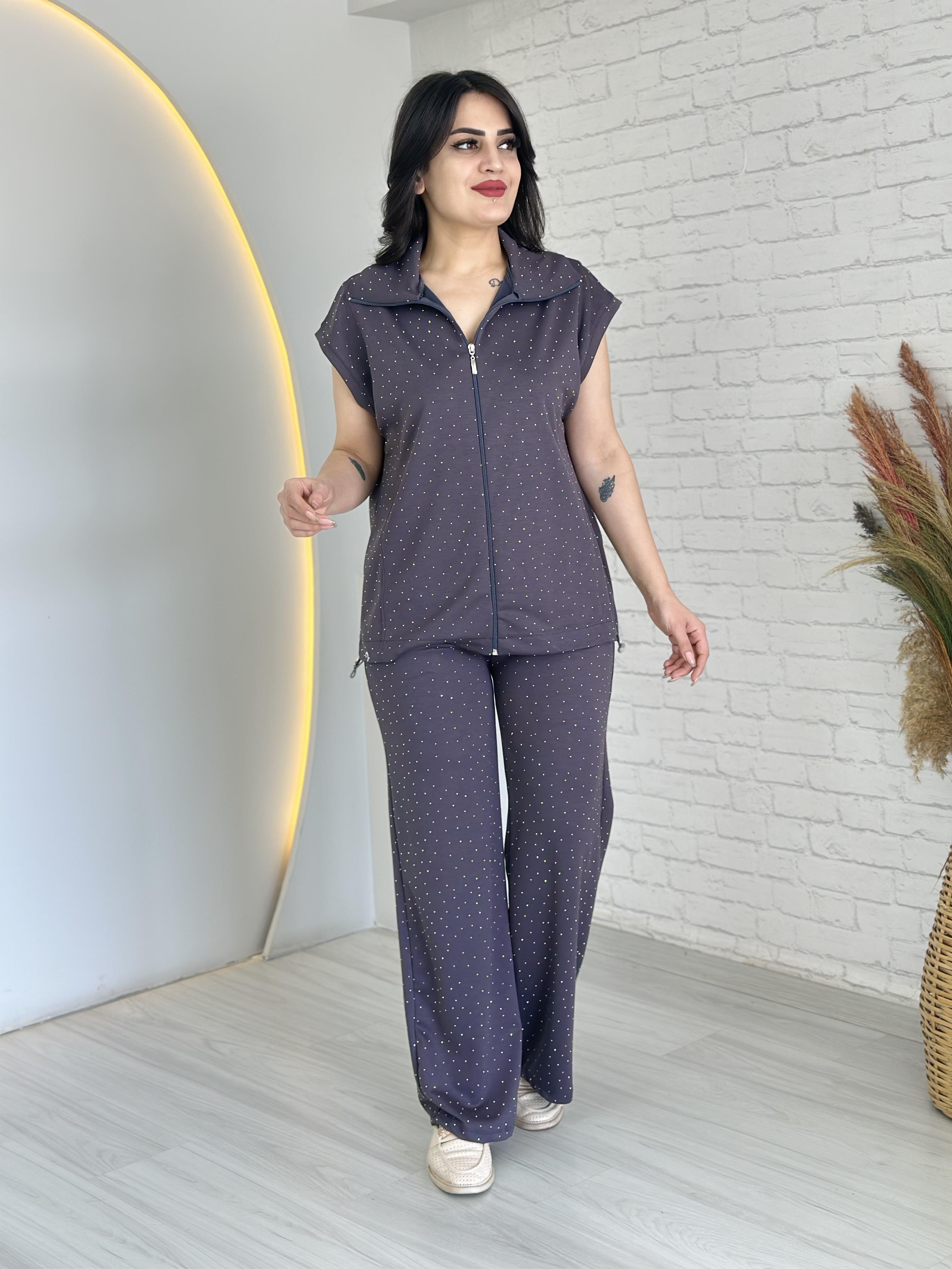 Sian Füme Taşlı Stoperli Modal İkili Takım D028