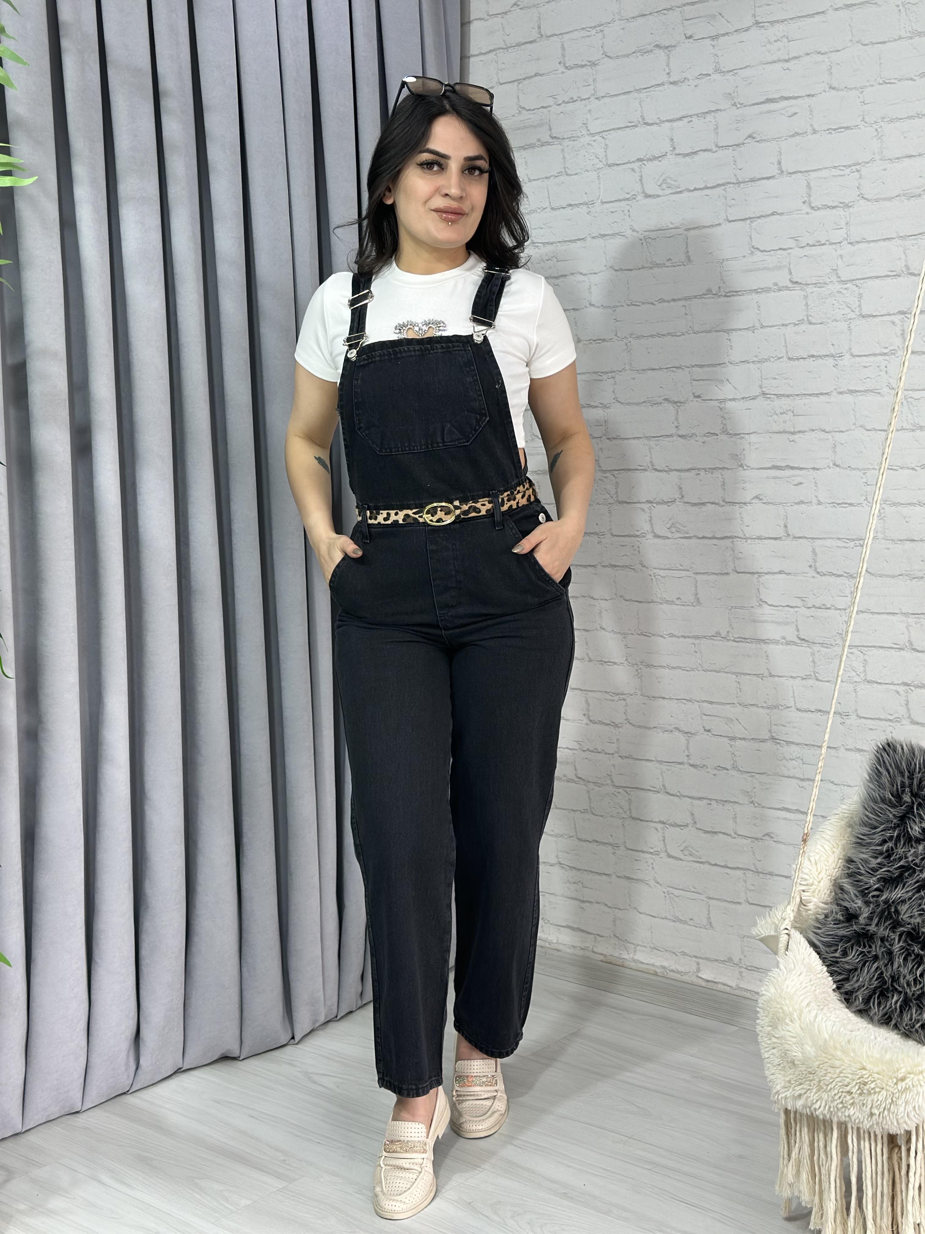 Siyah Bol Paça Cepli Kot Slopet A025