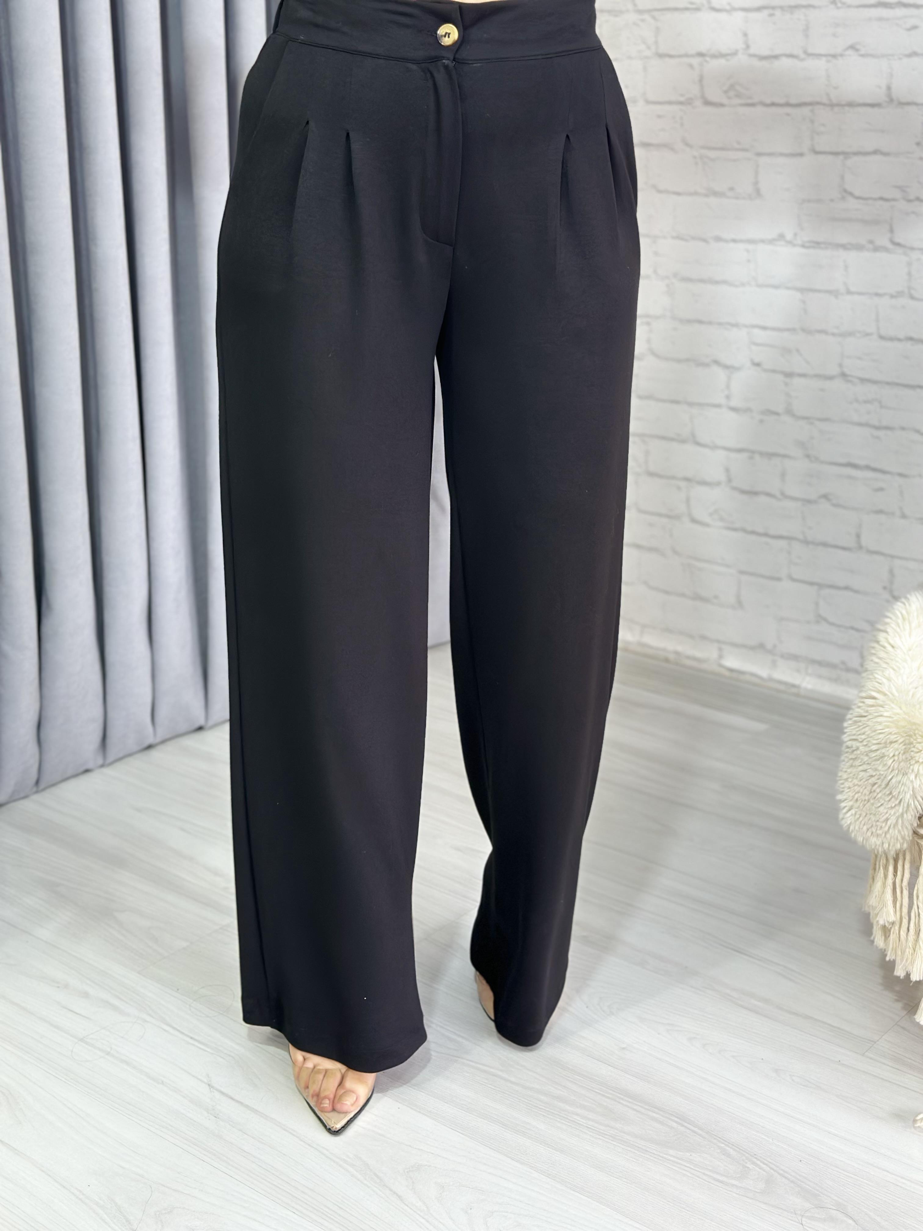 Siyah Oysho Dokuma Modal Beli Lastikli Palazzo Pantolon A643