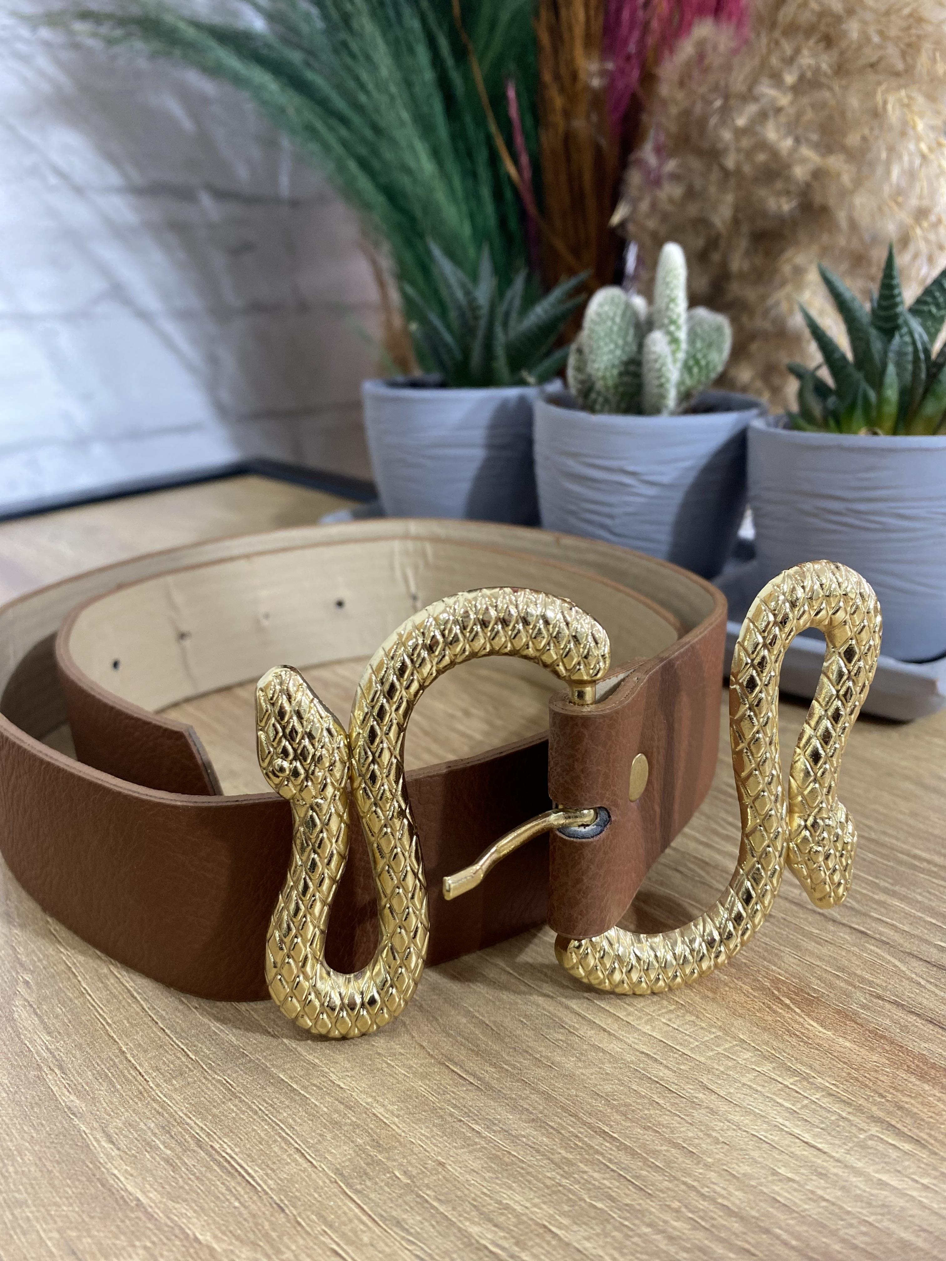 Taba  Gold Şık Tasarım Yılan Toka  