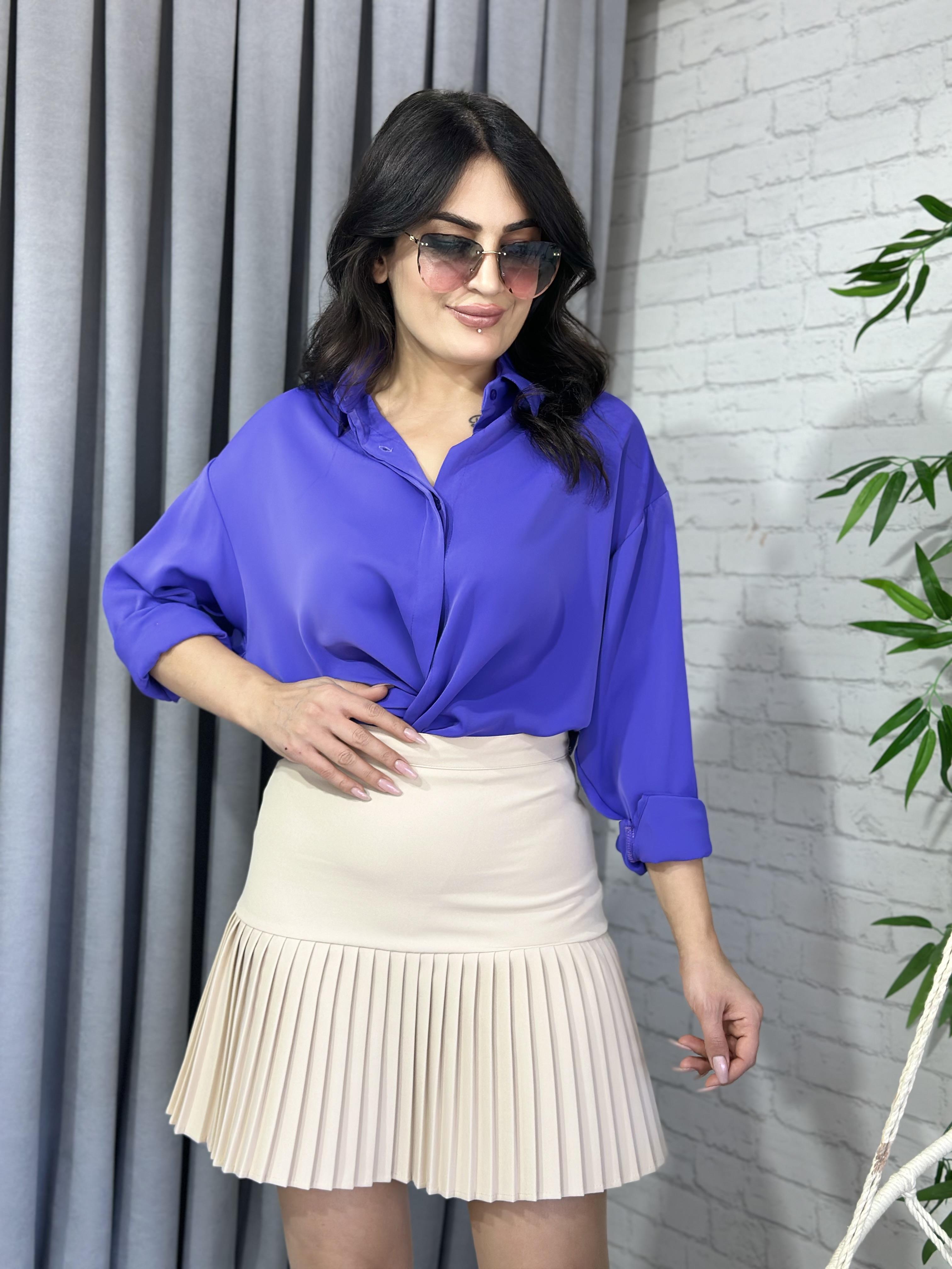 Taş Piliseli Krep Kumaş Fermuarlı Mini Etek