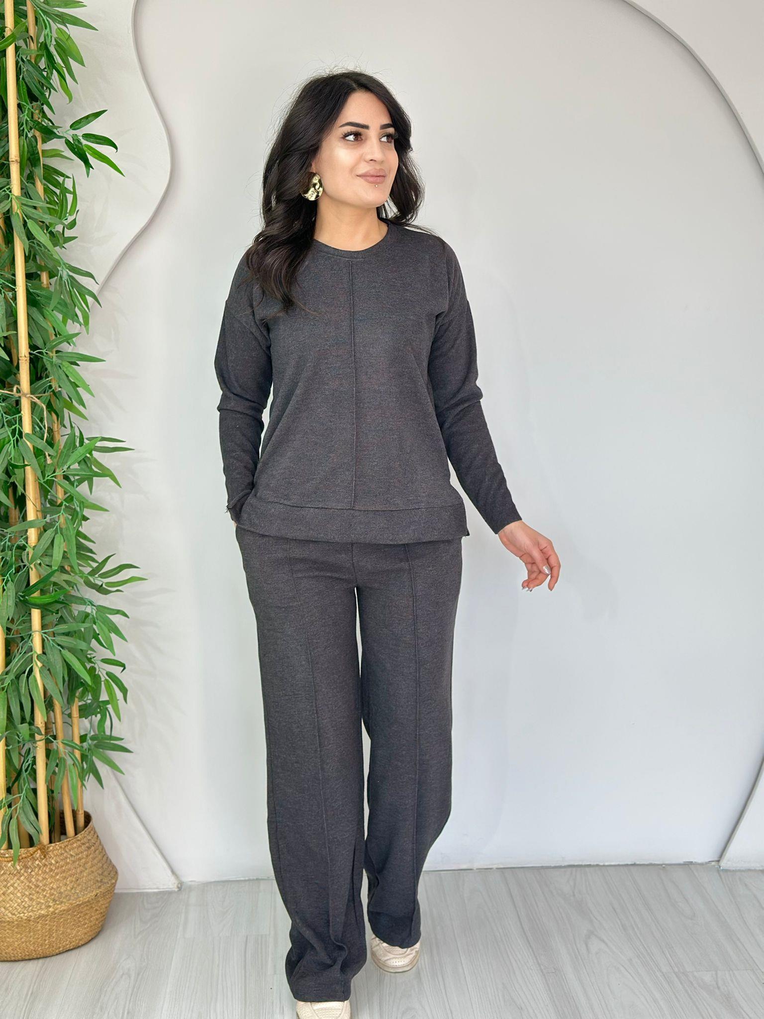 Vima Antrasit Ortadan Çizgili İkiiplik Alt Üst İkili Takım A681