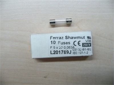 *10 ADET FİYATIDIR* Cam Sigorta 250V 5X20 0,063A / 50 Adet Stok