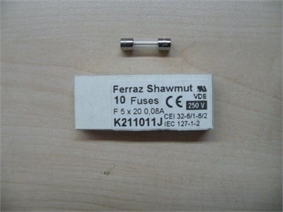 *10 ADET FİYATIDIR* Cam Sigorta 250V 5X20 0,08A / 80 Adet Stok