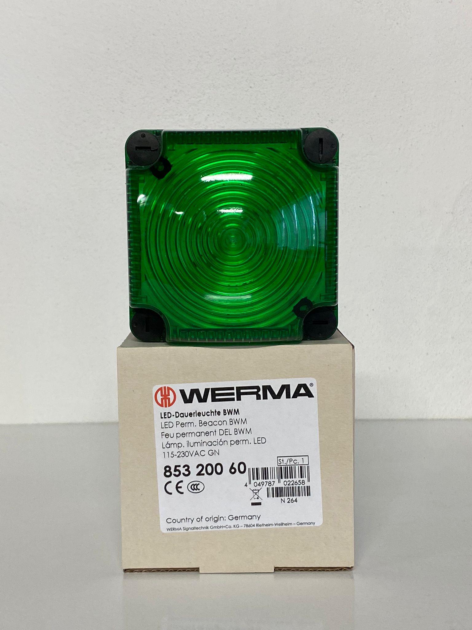 WERMA LED PERM.BEACON BWM 115-230VAC GN