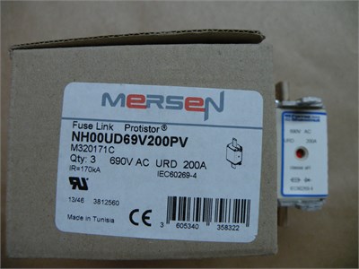 Hızlı Sigorta 6,9 URD 00 PV 200A