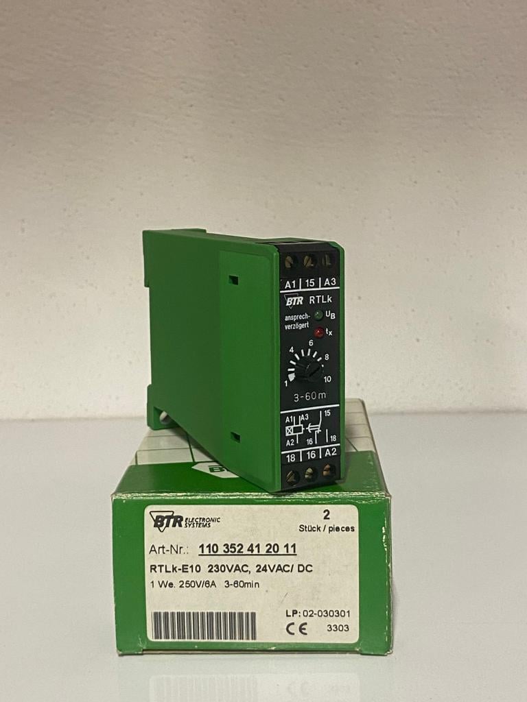 BTR RTLK E10 230V AC 24V AC ÇEK.GEC. ZAMAN RÖLESİ