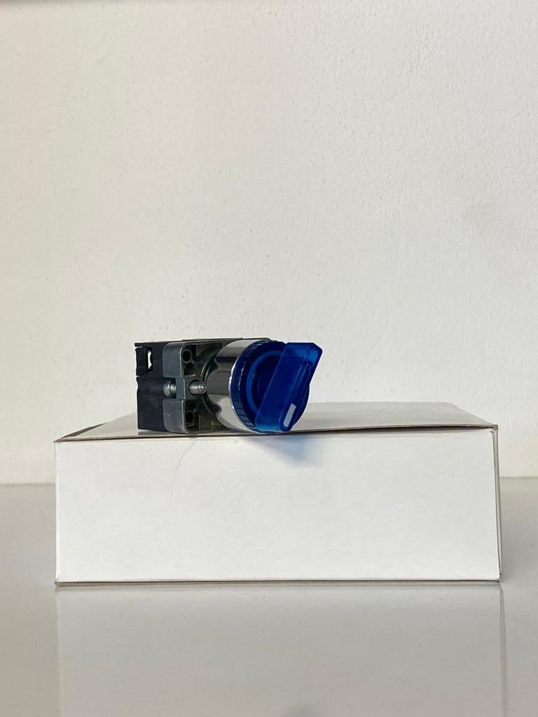 COMEPI 0-1 IŞIKLI MANDAL BUTON  MAVİ Q22mm 2 Pozisyon 1NA kontak düzeni IP65