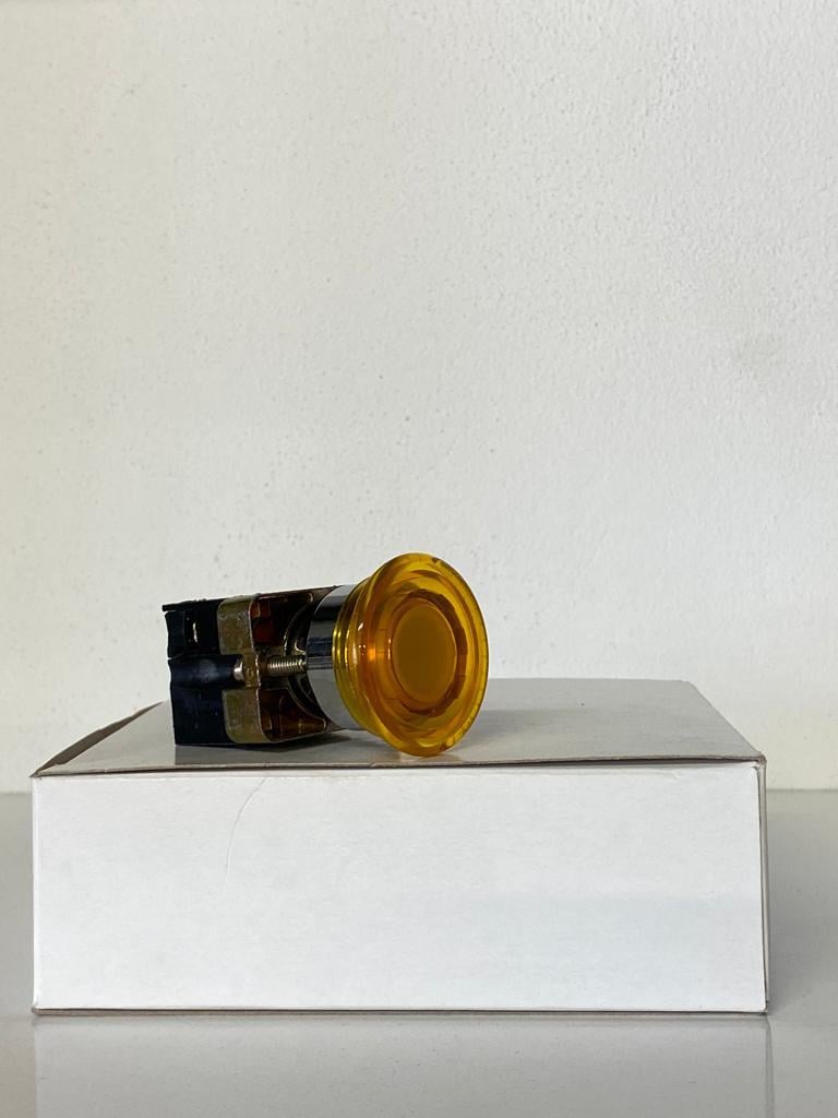 COMEPI METAL MANTAR IŞIKLI BUTON Q40mm Sarı yaylı 1NA kontak düzeni IP65 