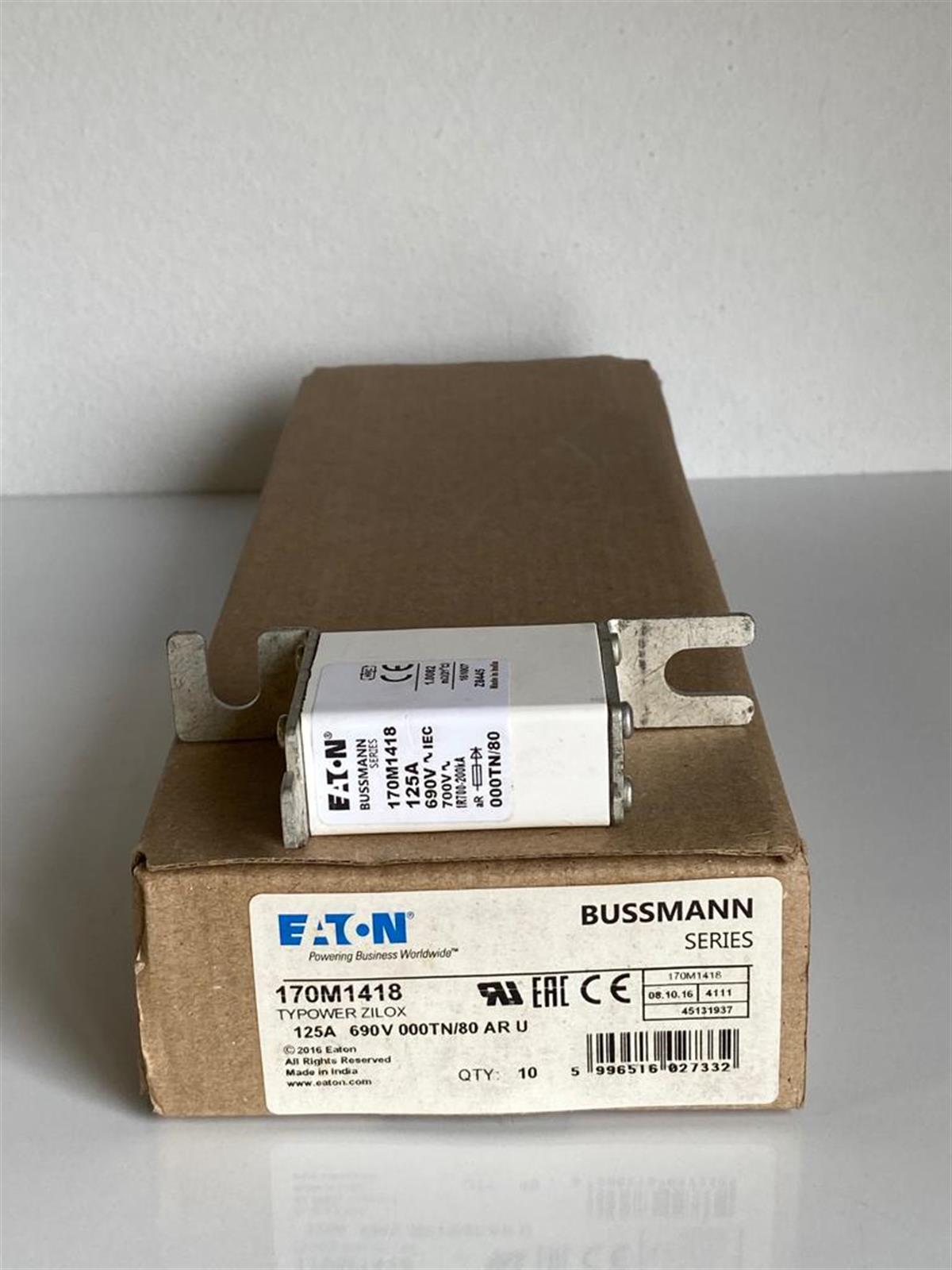 Eaton Bussmann170M1418 FUSE 125A 690V 000TN/80 AR UC  Bussmann170M1418 FUSE 125A 690V 000TN/80 AR UC  Bussmann