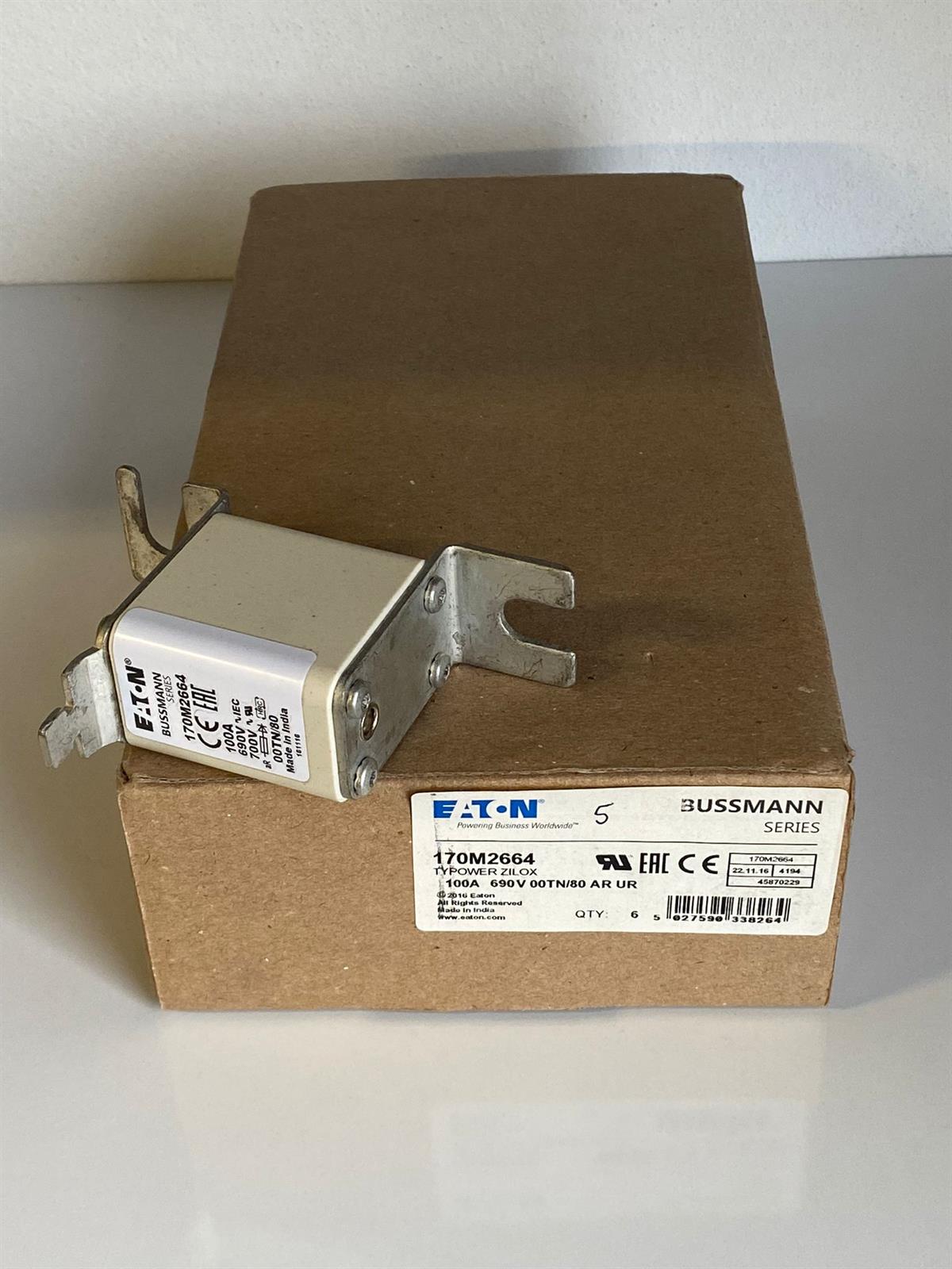 Eaton Bussmann170M2664 FUSE 100A 690V 00TN/80 AR UR  Bussmann170M2664 FUSE 100A 690V 00TN/80 AR UR  Bussmann
